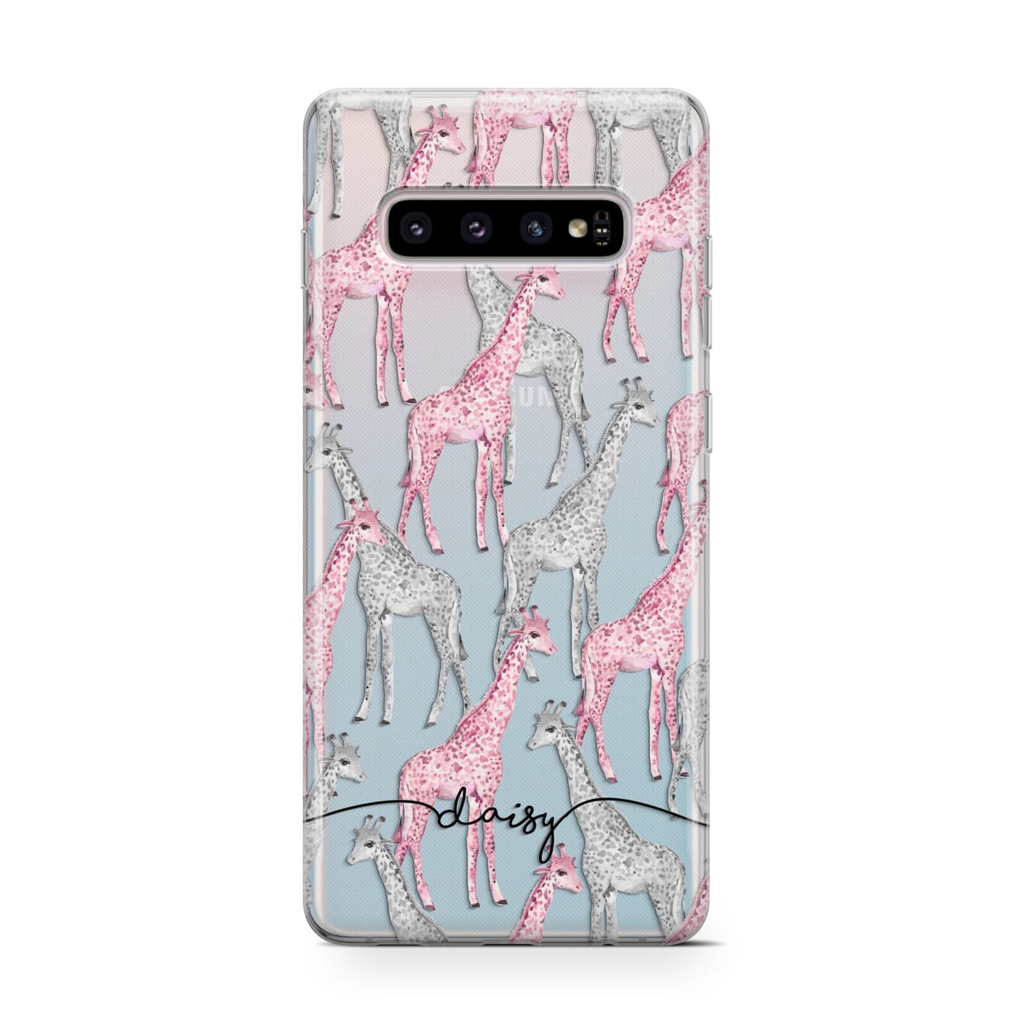 Personalised Pink Grey Giraffes Protective Samsung Galaxy Case