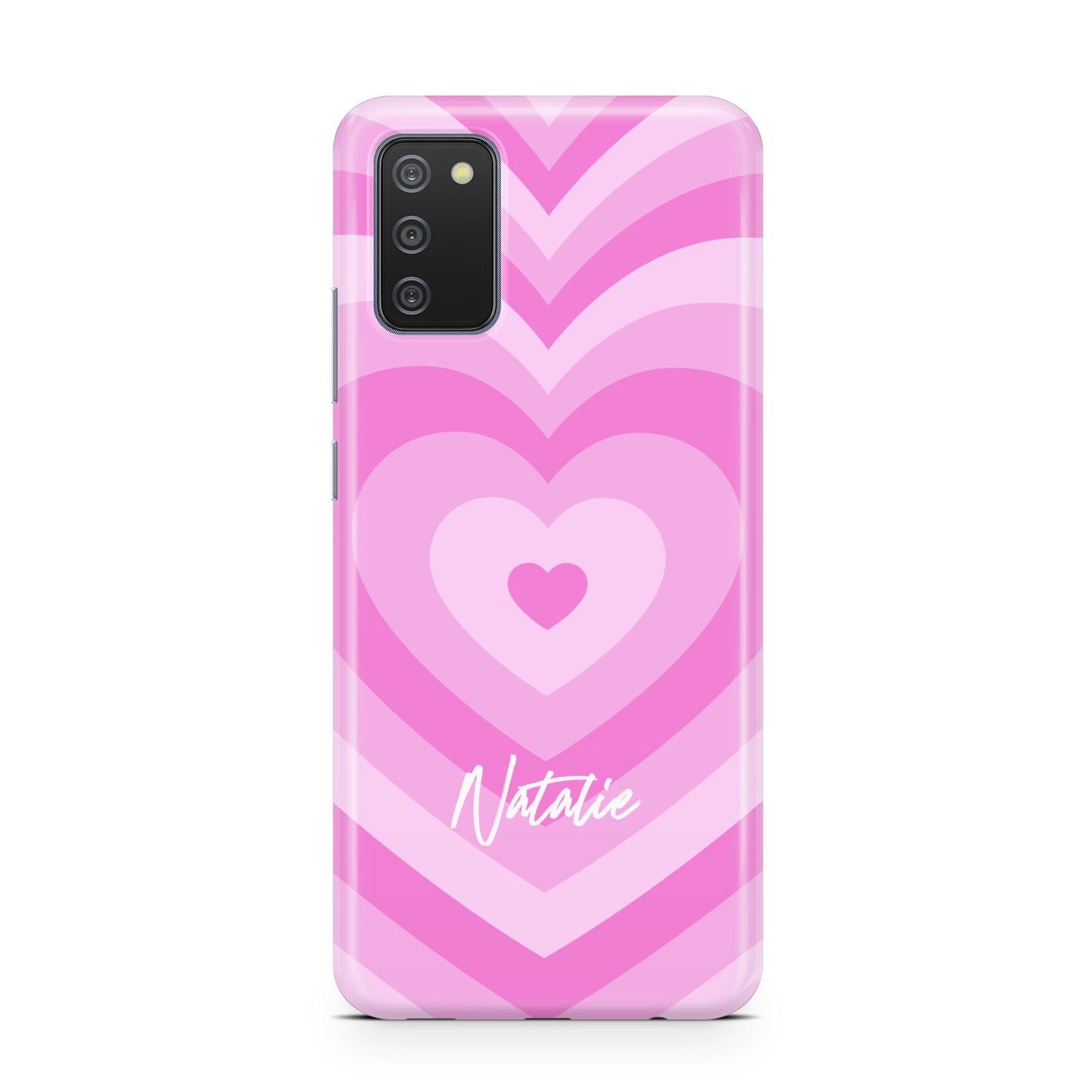 Personalised Pink Heart Samsung A02s Case