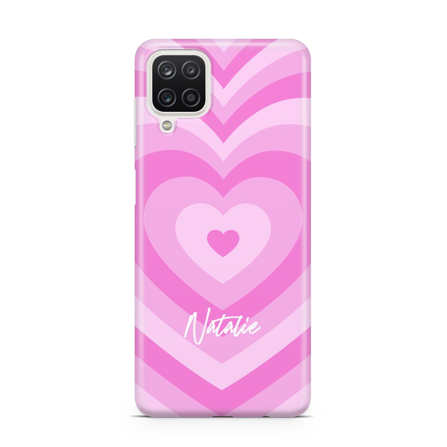 Personalised Pink Heart Samsung A12 Case