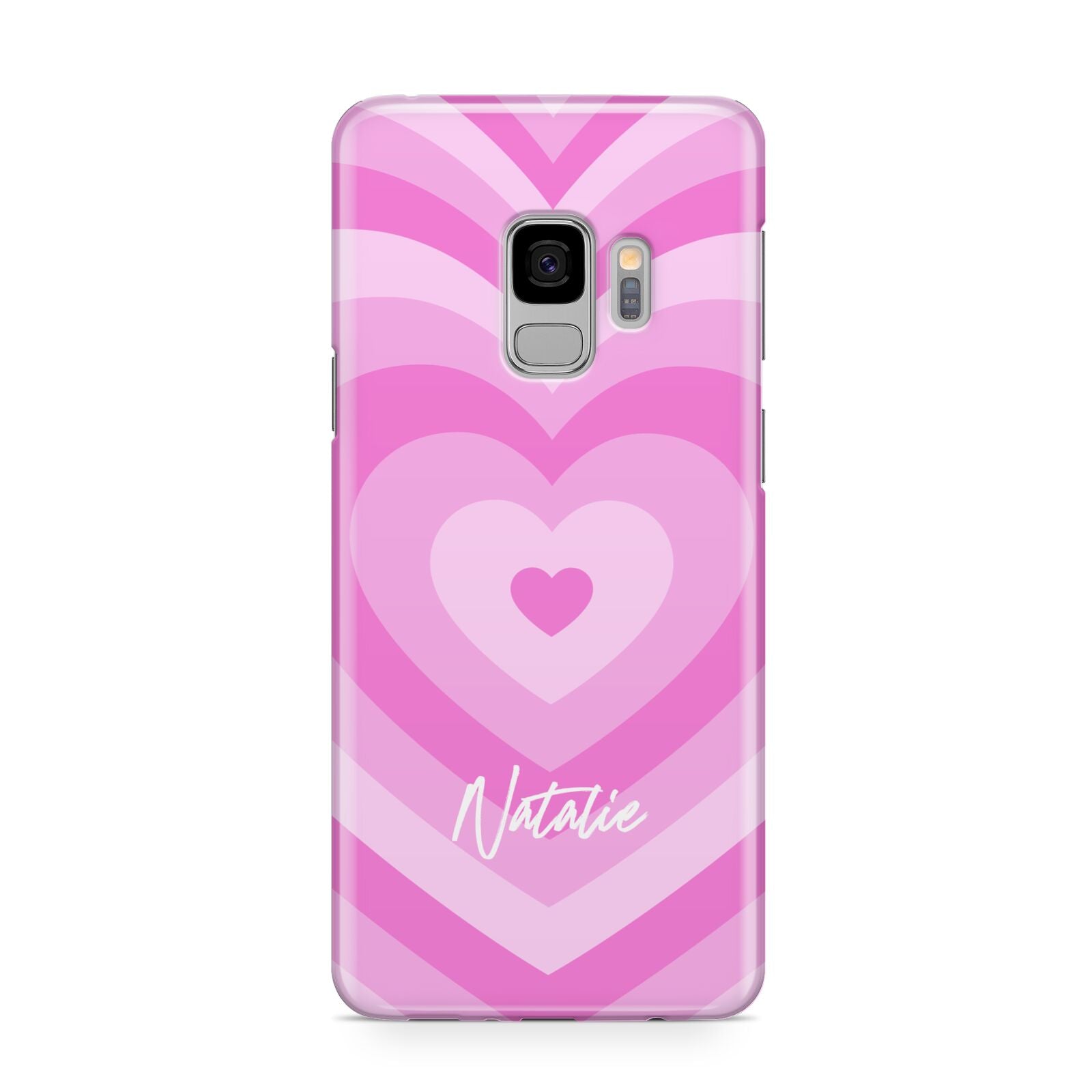 Personalised Pink Heart Samsung Galaxy S9 Case