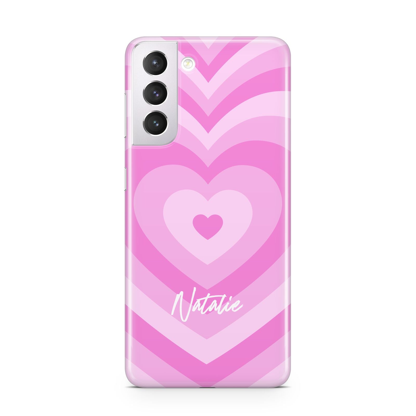 Personalised Pink Heart Samsung S21 Case