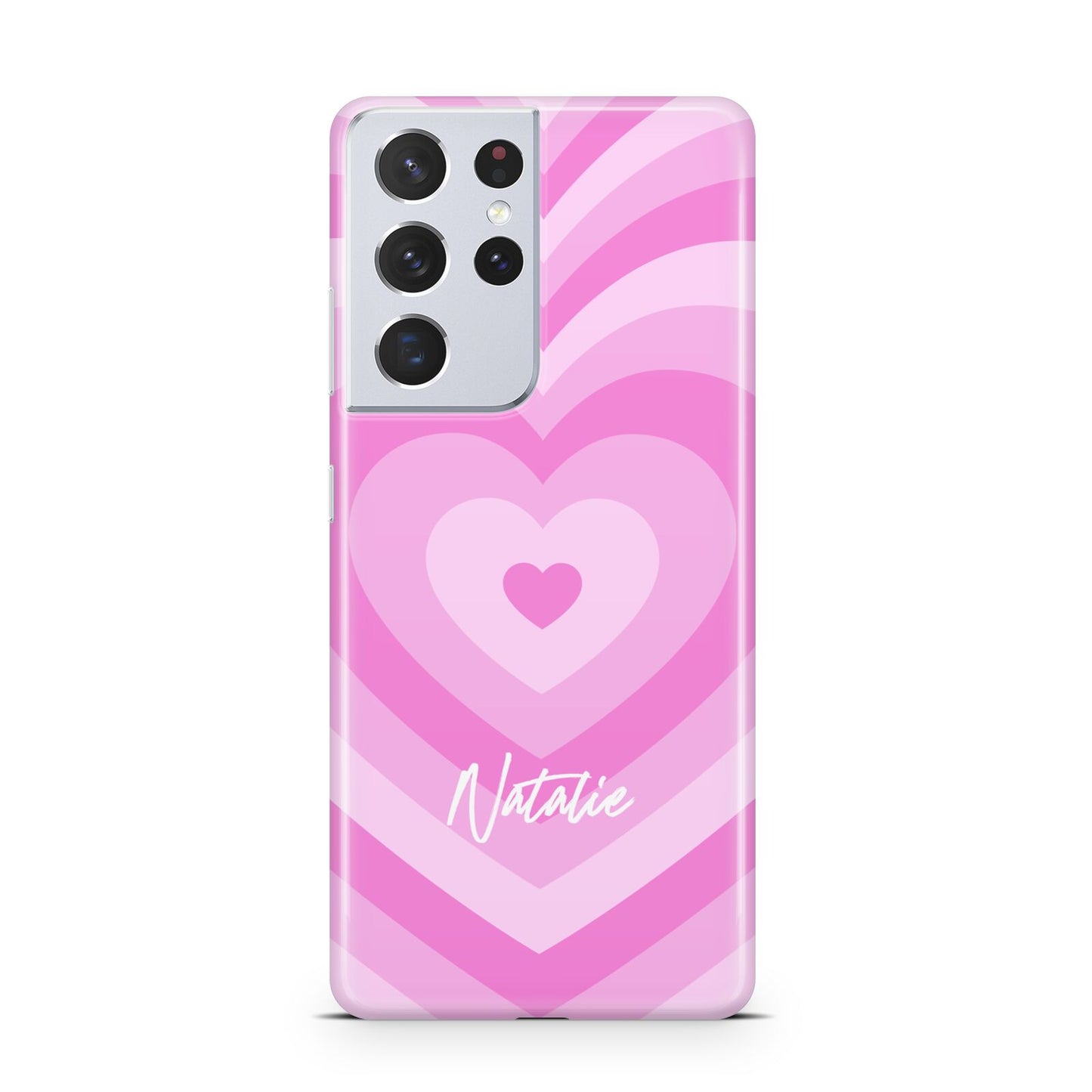 Personalised Pink Heart Samsung S21 Ultra Case