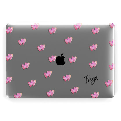 Personalised Pink Hearts Apple MacBook Case