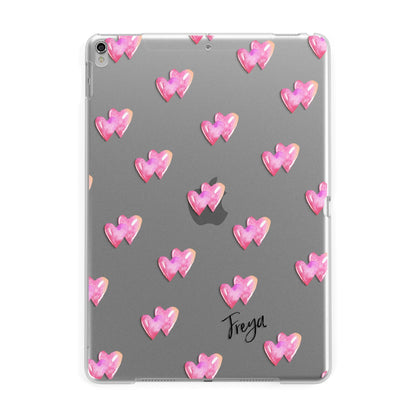 Personalised Pink Hearts Apple iPad Silver Case