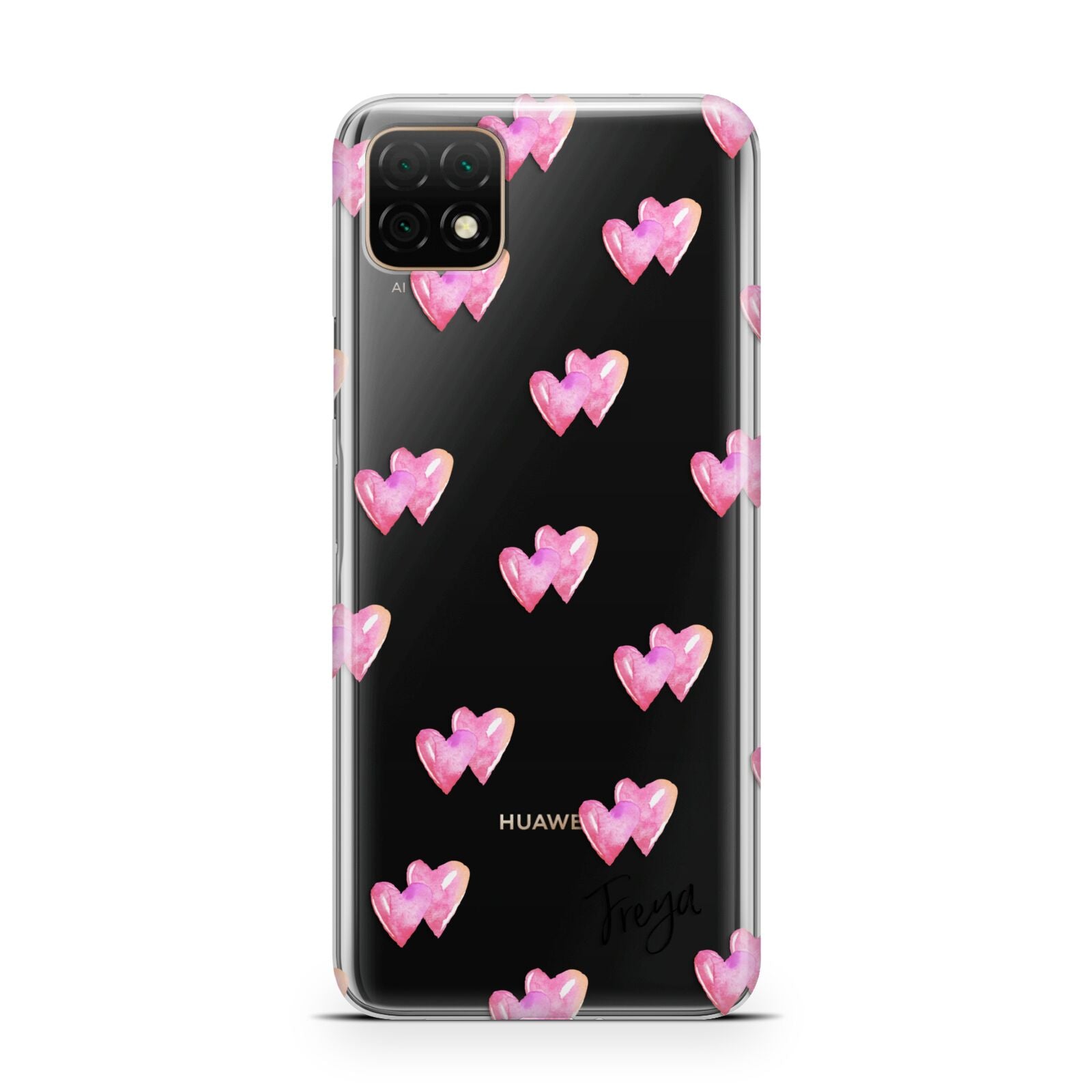 Personalised Pink Hearts Huawei Enjoy 20 Phone Case