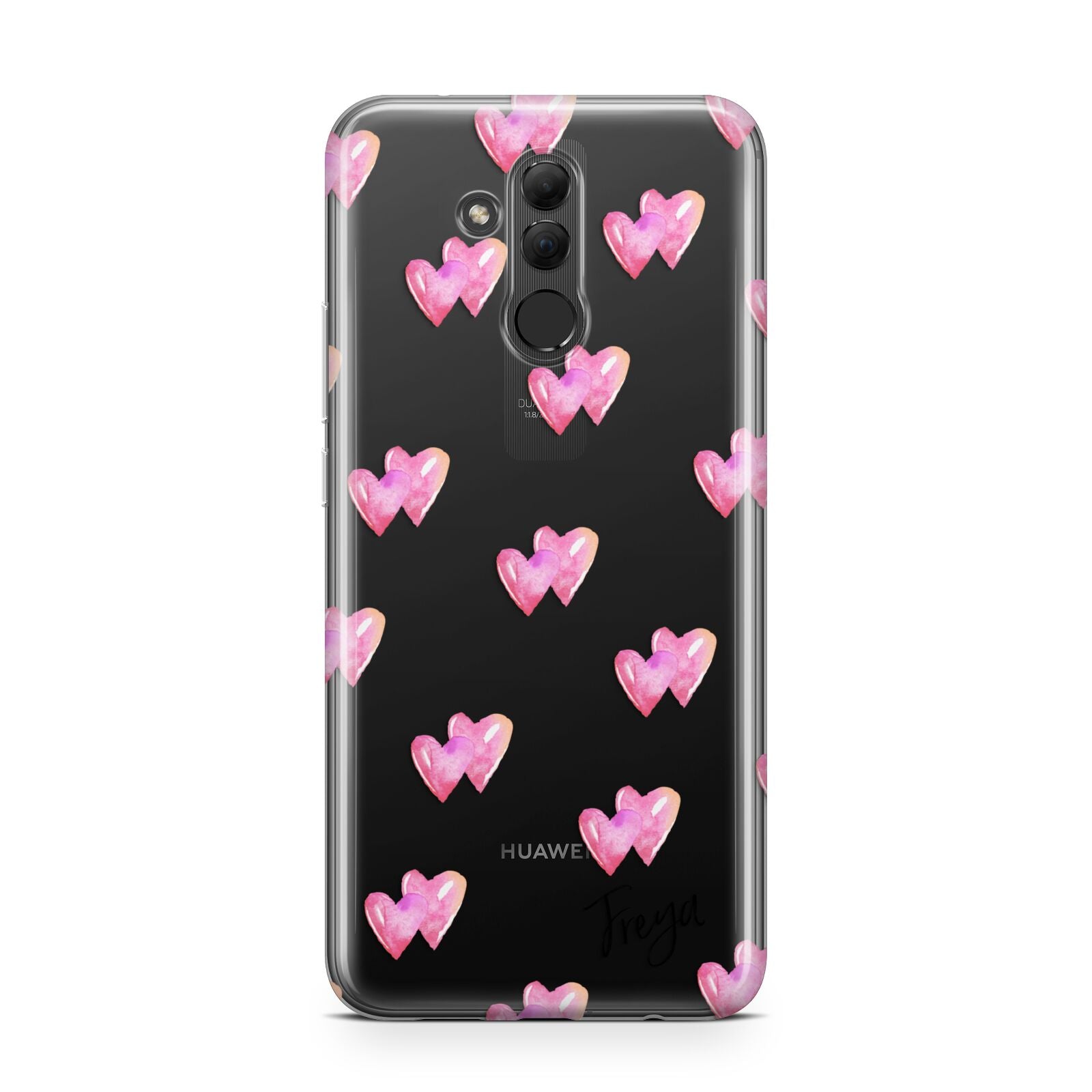 Personalised Pink Hearts Huawei Mate 20 Lite