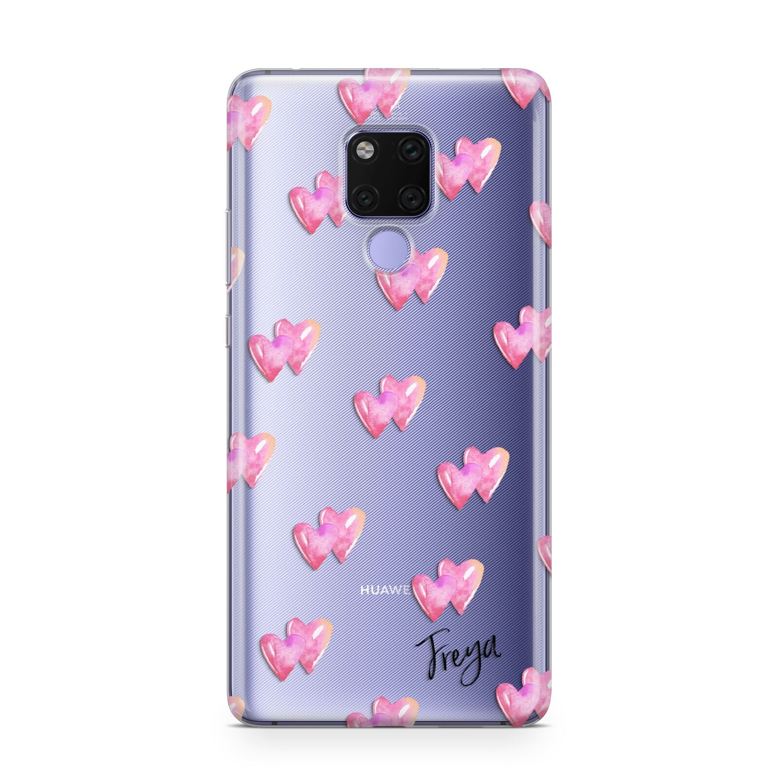 Personalised Pink Hearts Huawei Mate 20X Phone Case