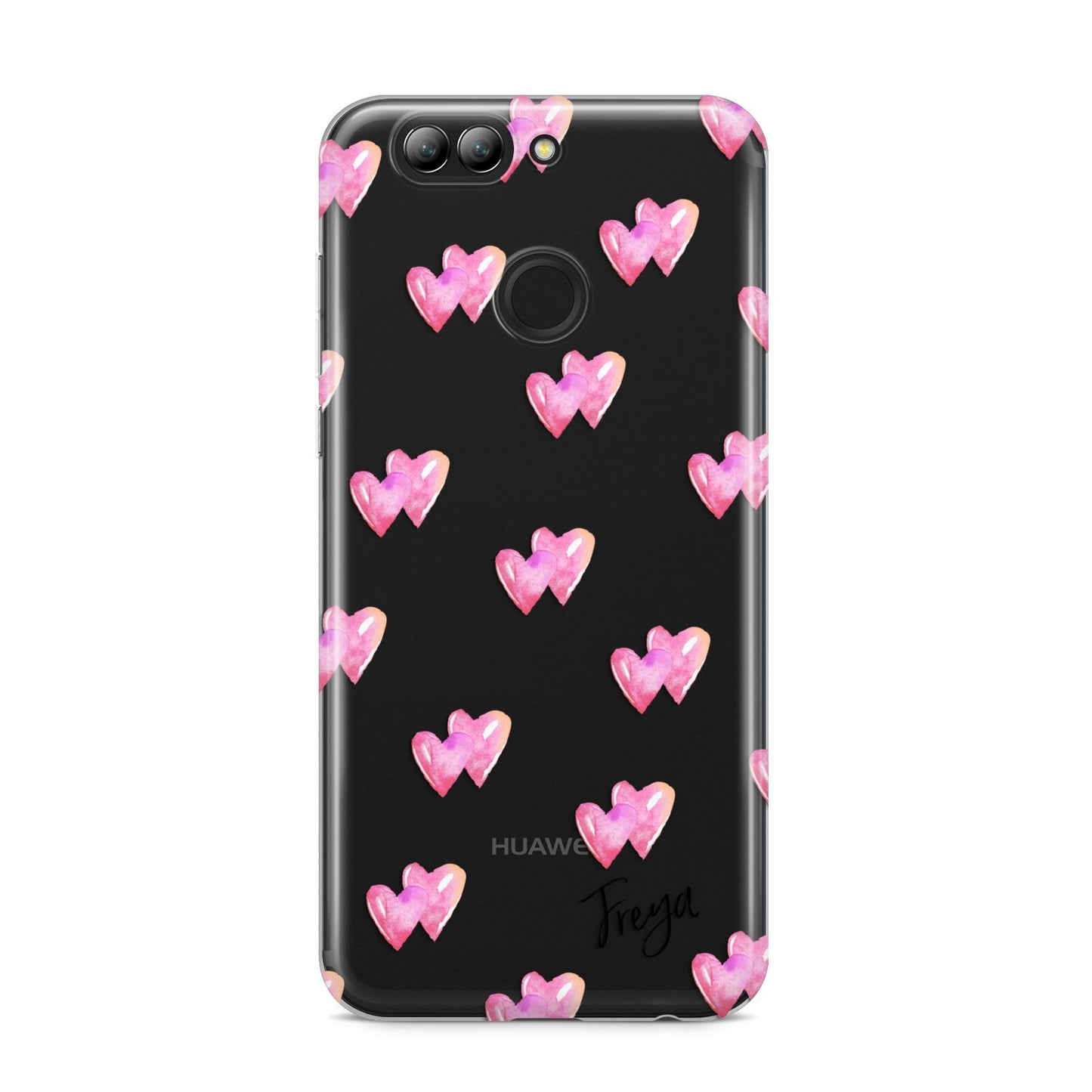 Personalised Pink Hearts Huawei Nova 2s Phone Case