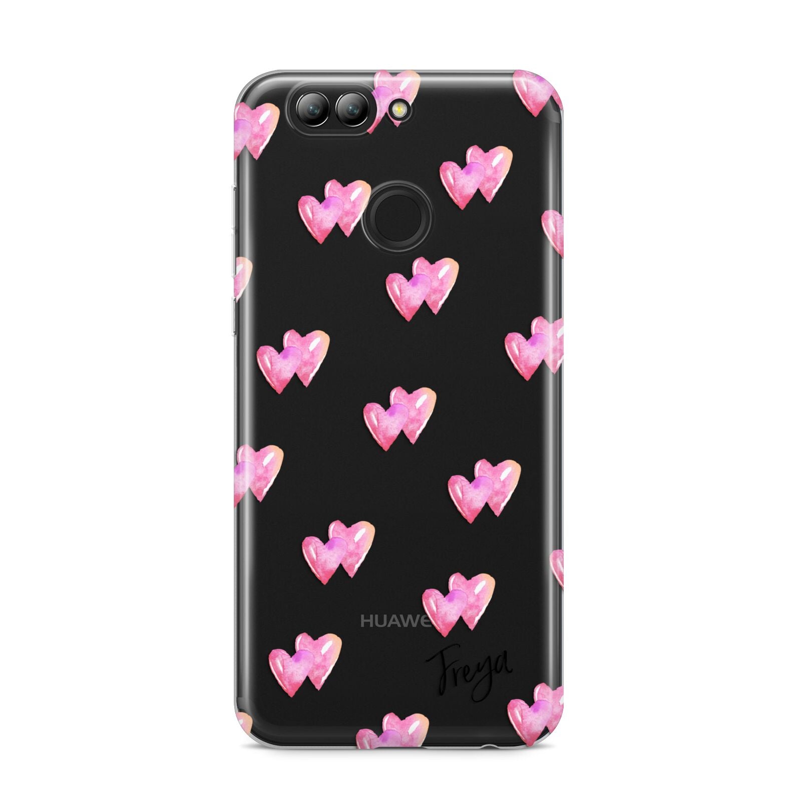 Personalised Pink Hearts Huawei Nova 2s Phone Case