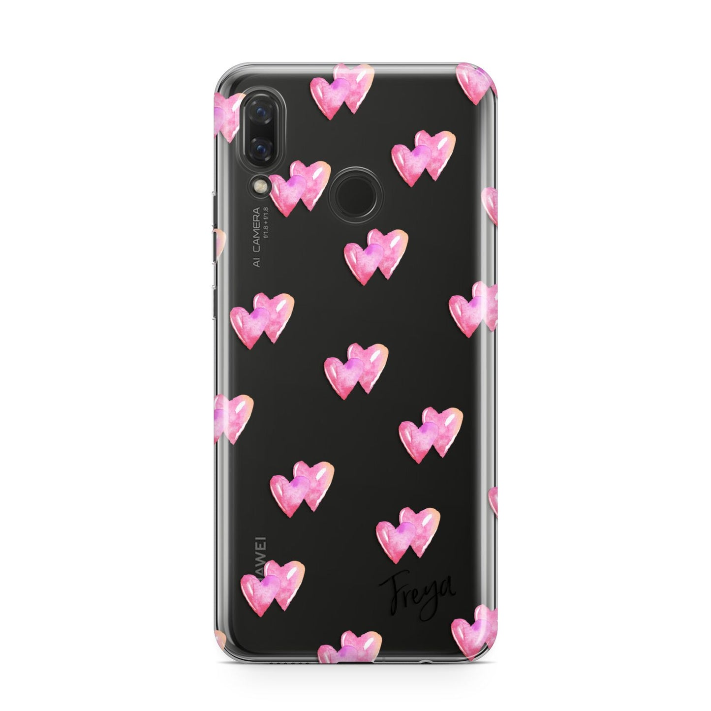 Personalised Pink Hearts Huawei Nova 3 Phone Case