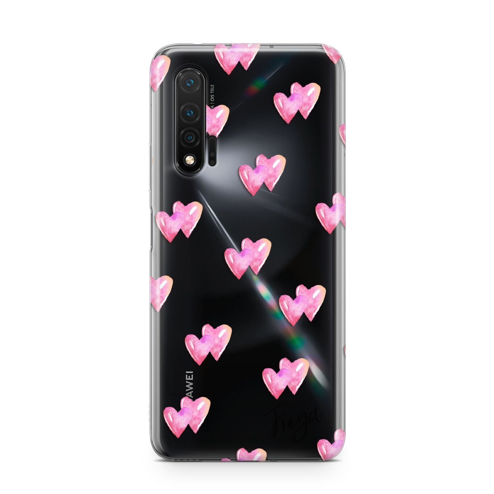 Personalised Pink Hearts Huawei Nova 6 Phone Case