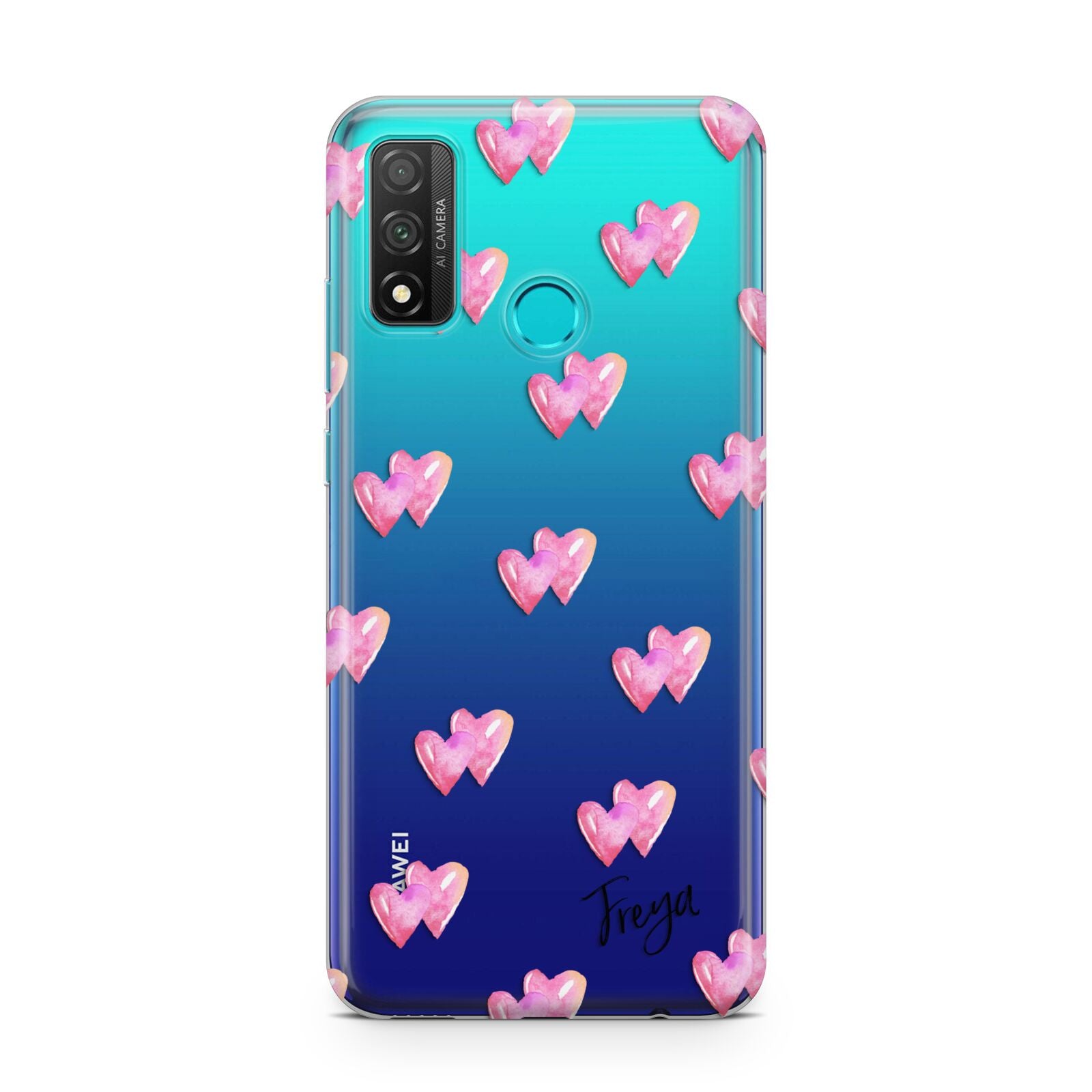 Personalised Pink Hearts Huawei P Smart 2020