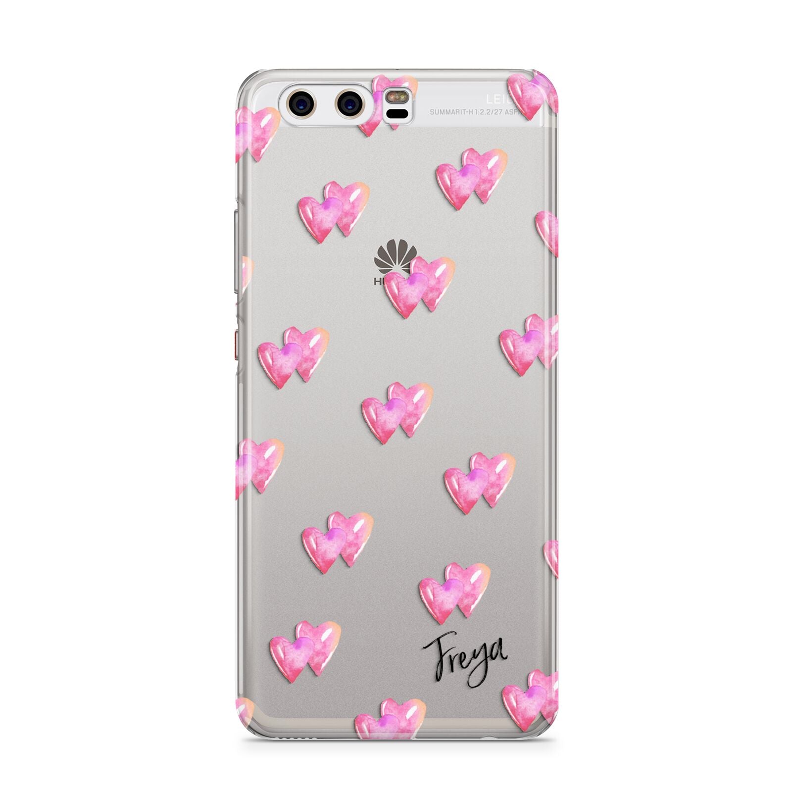 Personalised Pink Hearts Huawei P10 Phone Case