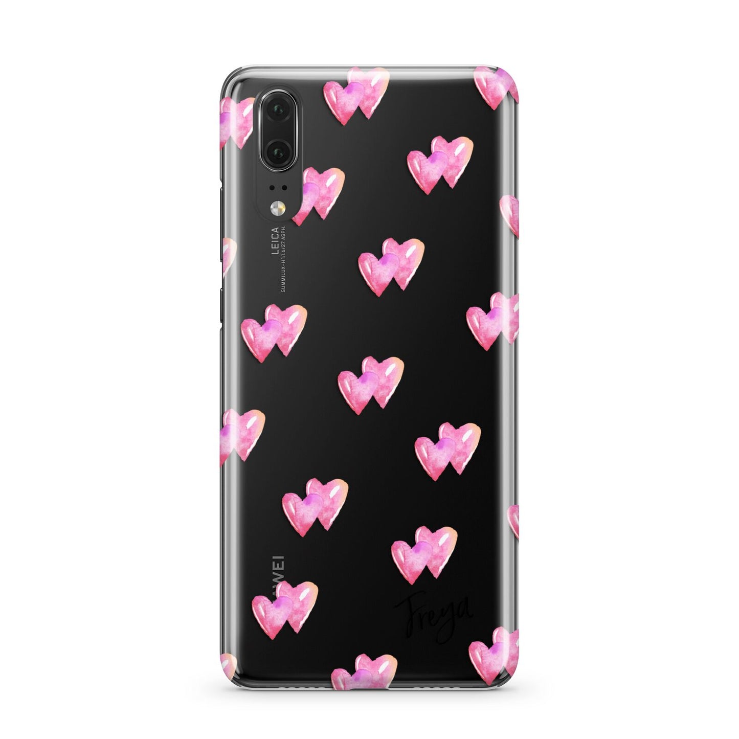 Personalised Pink Hearts Huawei P20 Phone Case