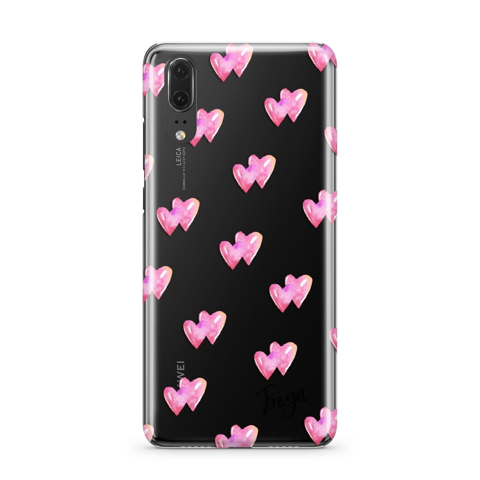 Personalised Pink Hearts Huawei P20 Phone Case