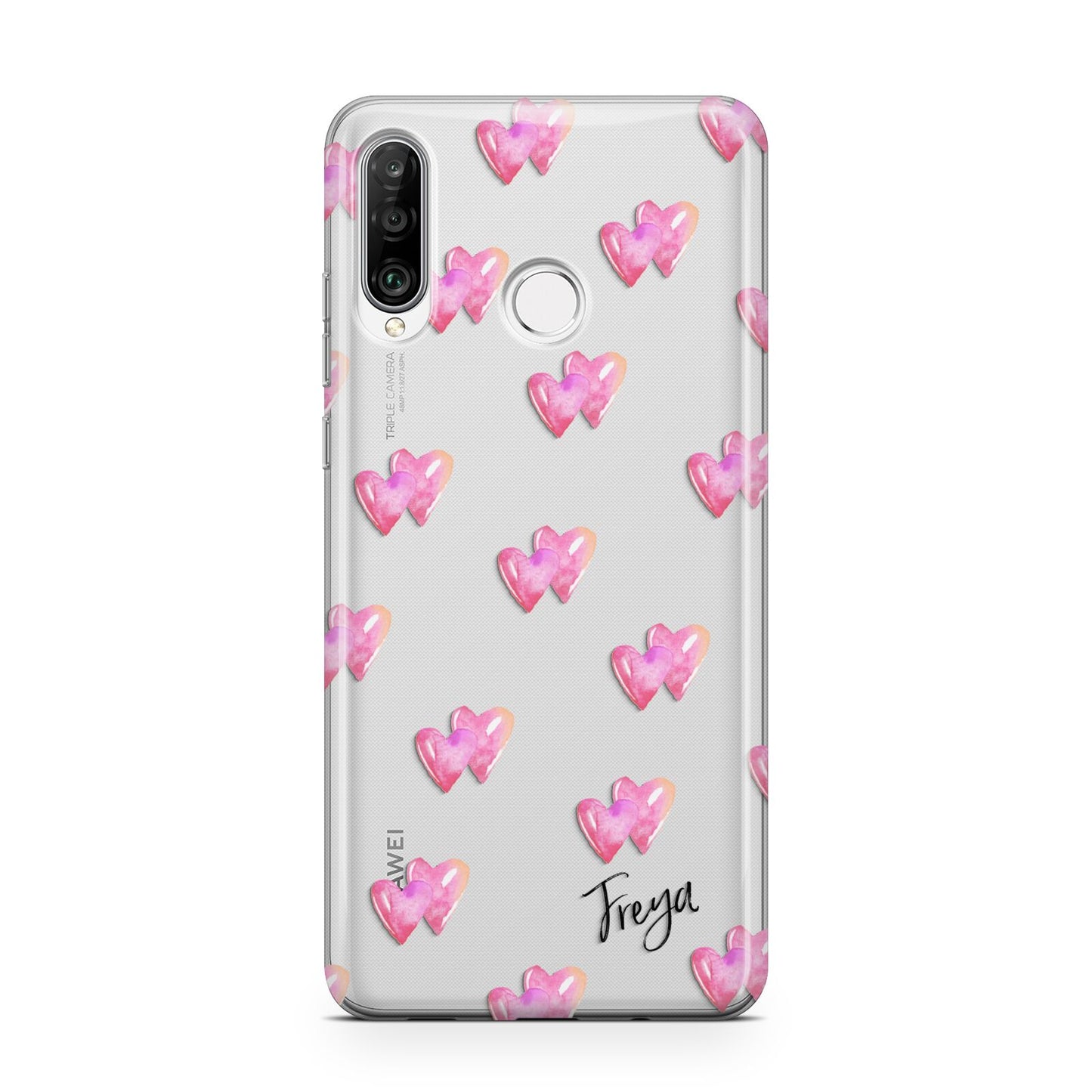 Personalised Pink Hearts Huawei P30 Lite Phone Case