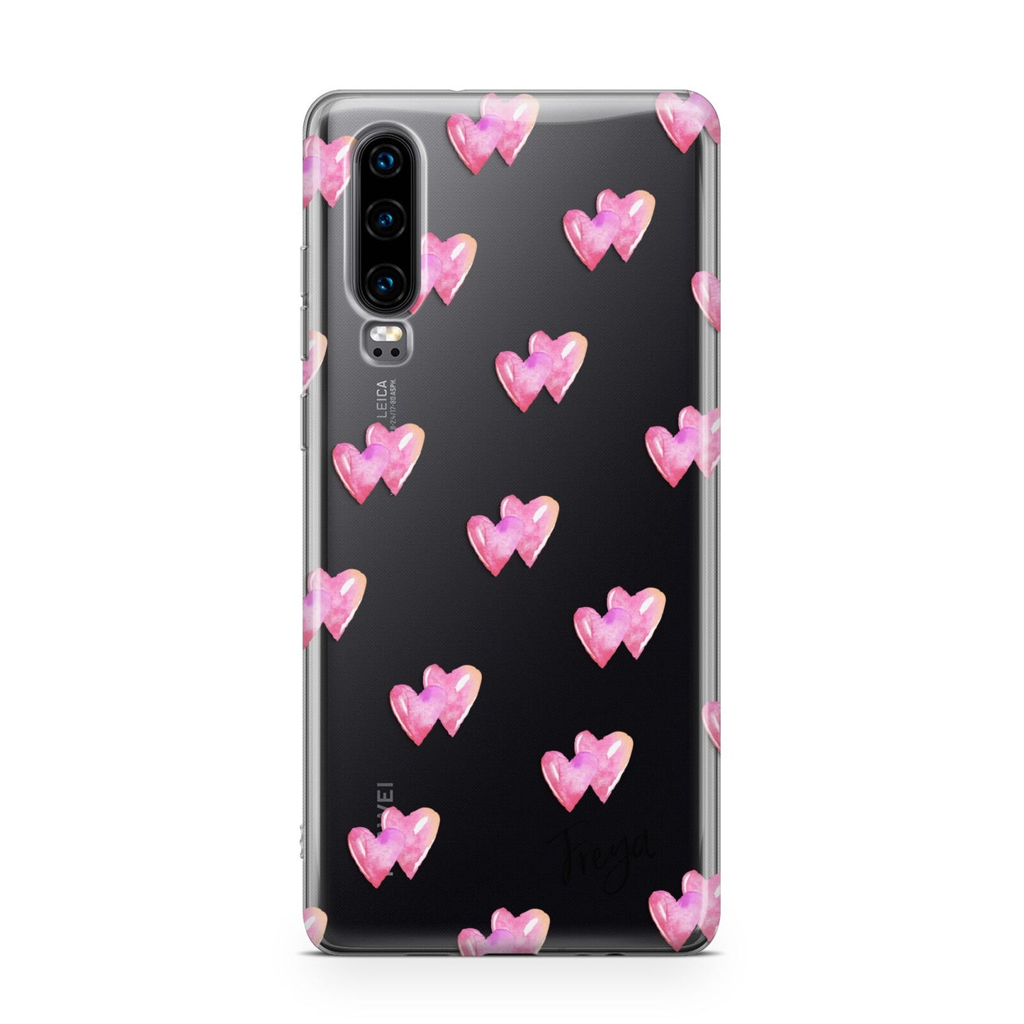 Personalised Pink Hearts Huawei P30 Phone Case