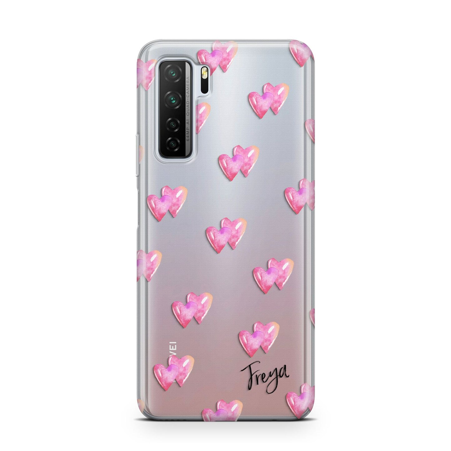 Personalised Pink Hearts Huawei P40 Lite 5G Phone Case