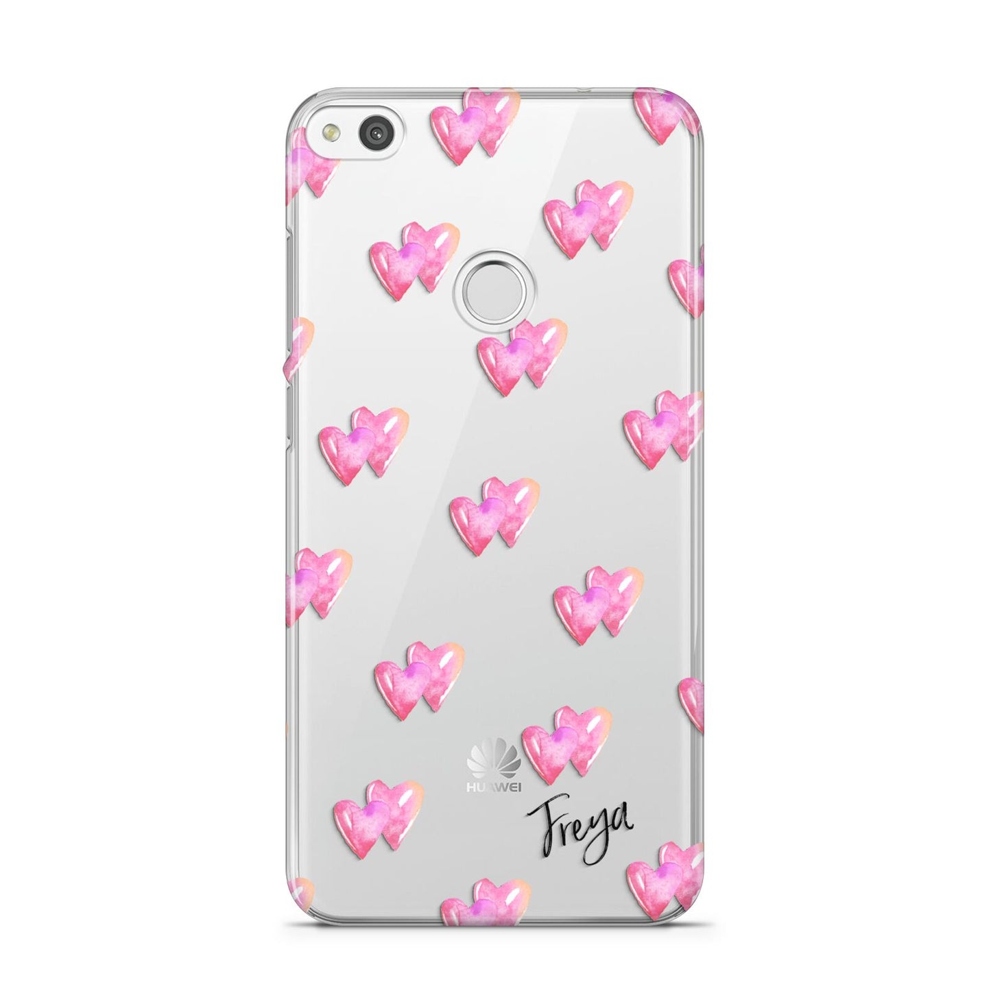 Personalised Pink Hearts Huawei P8 Lite Case