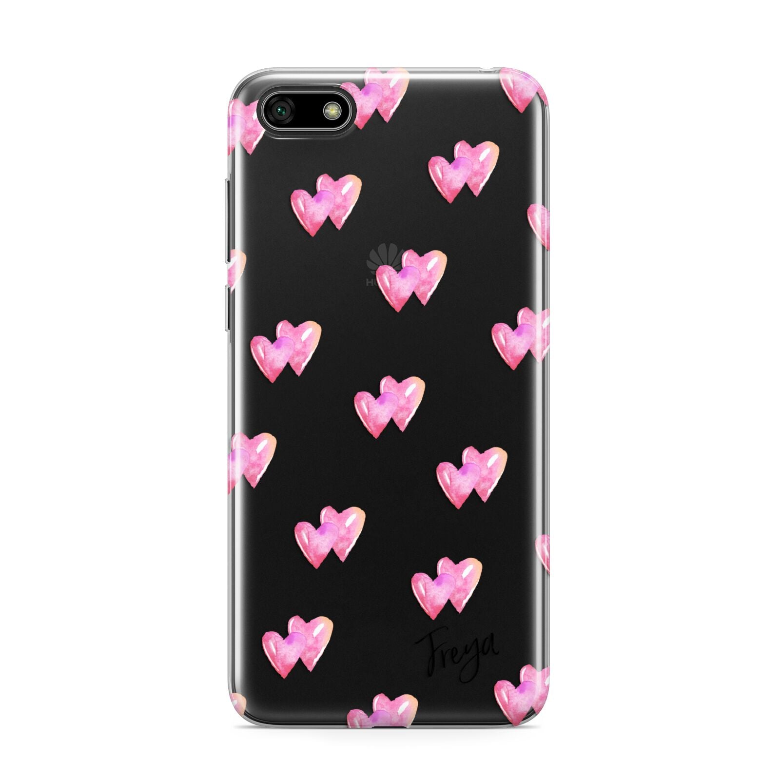 Personalised Pink Hearts Huawei Y5 Prime 2018 Phone Case