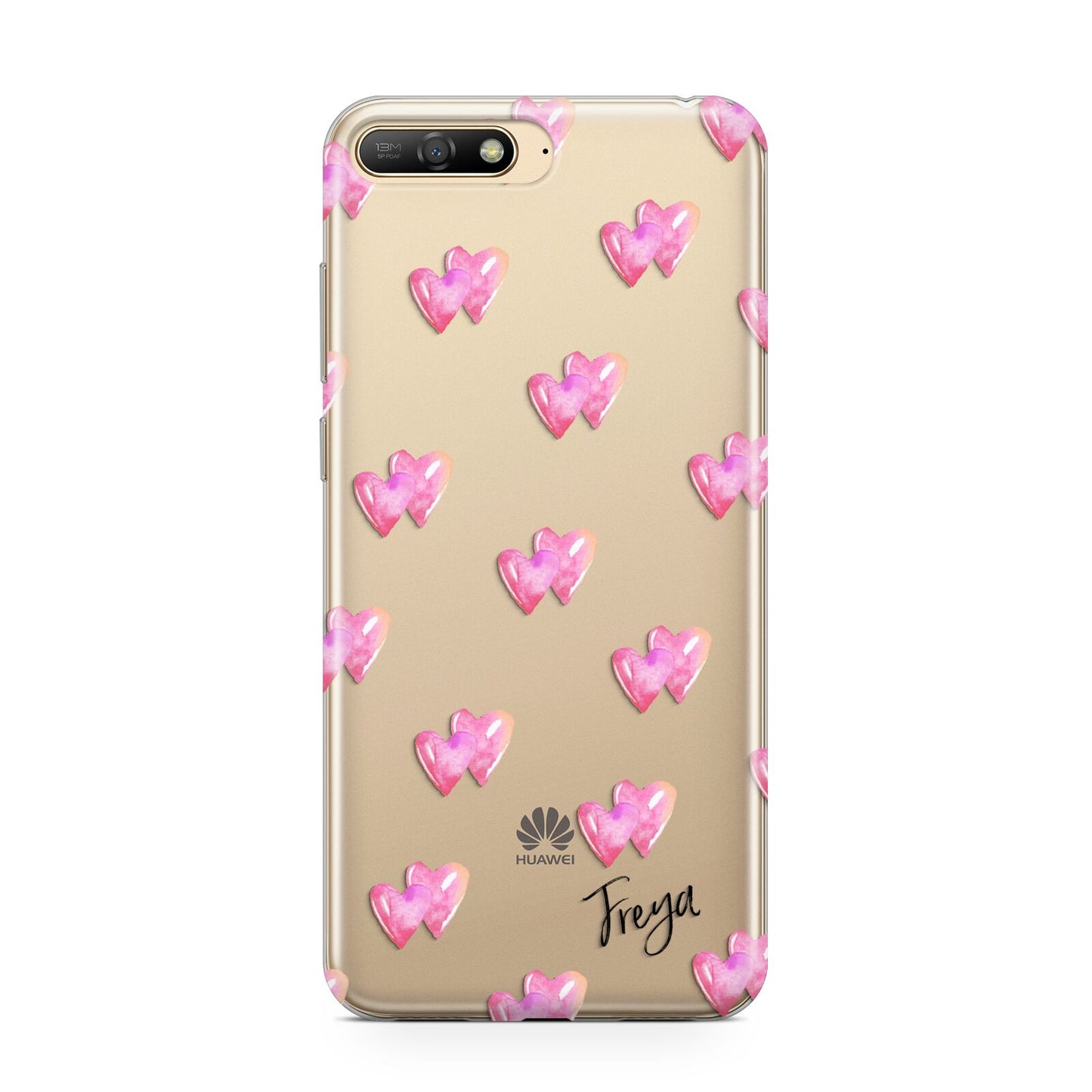 Personalised Pink Hearts Huawei Y6 2018