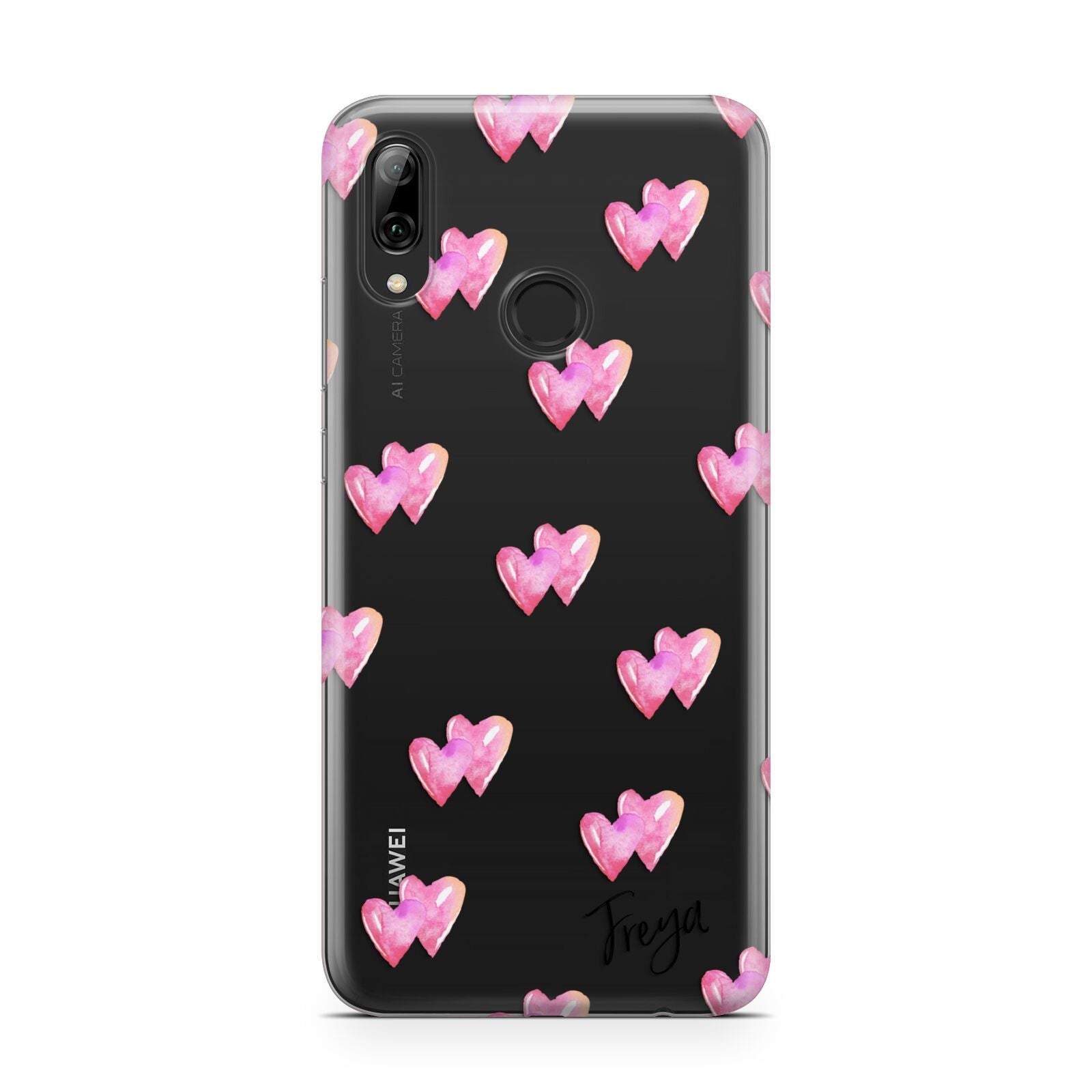 Personalised Pink Hearts Huawei Y7 2019