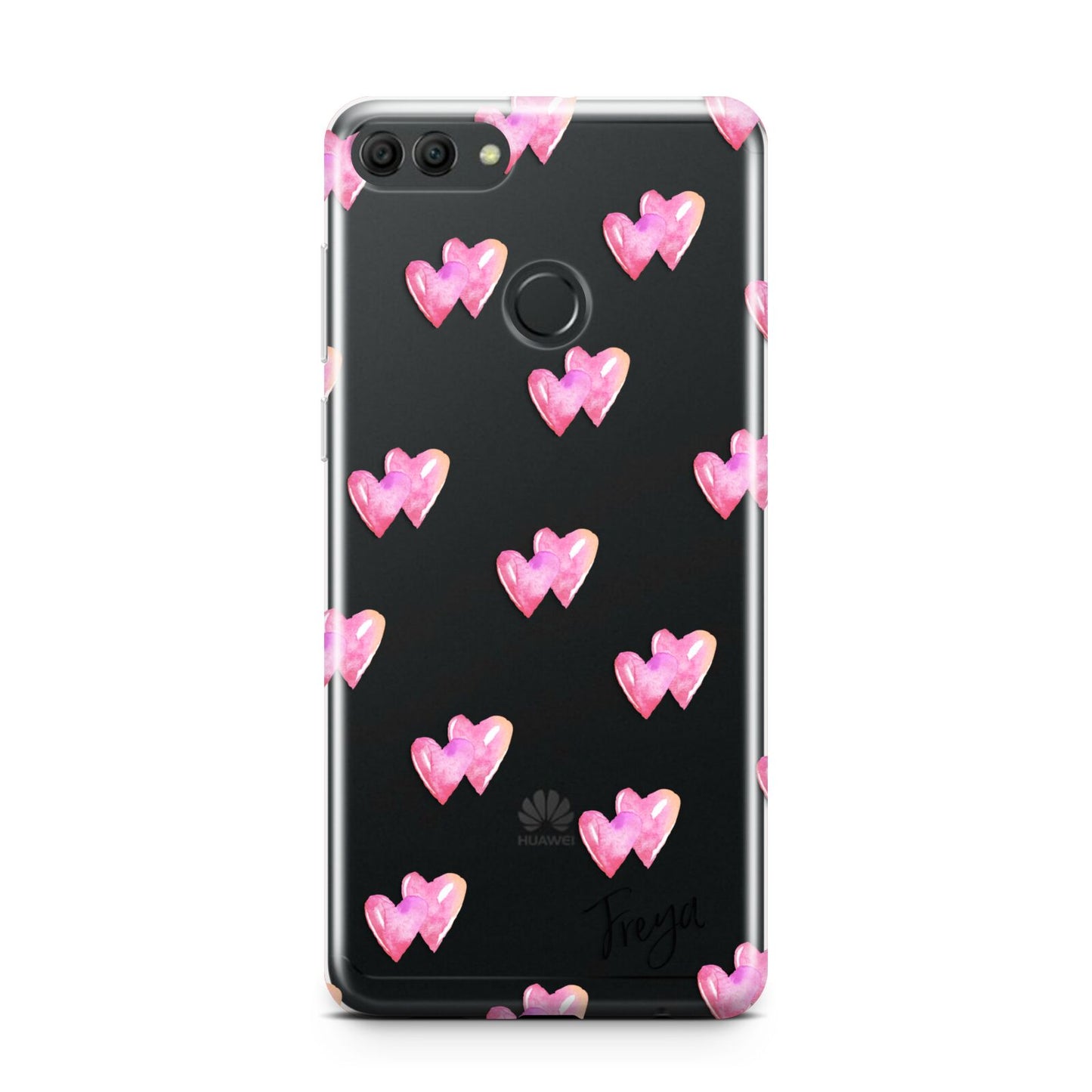 Personalised Pink Hearts Huawei Y9 2018