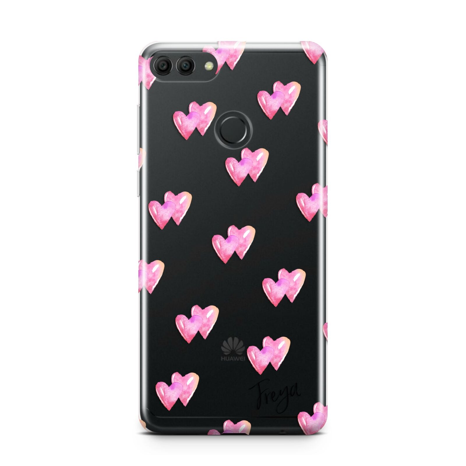 Personalised Pink Hearts Huawei Y9 2018