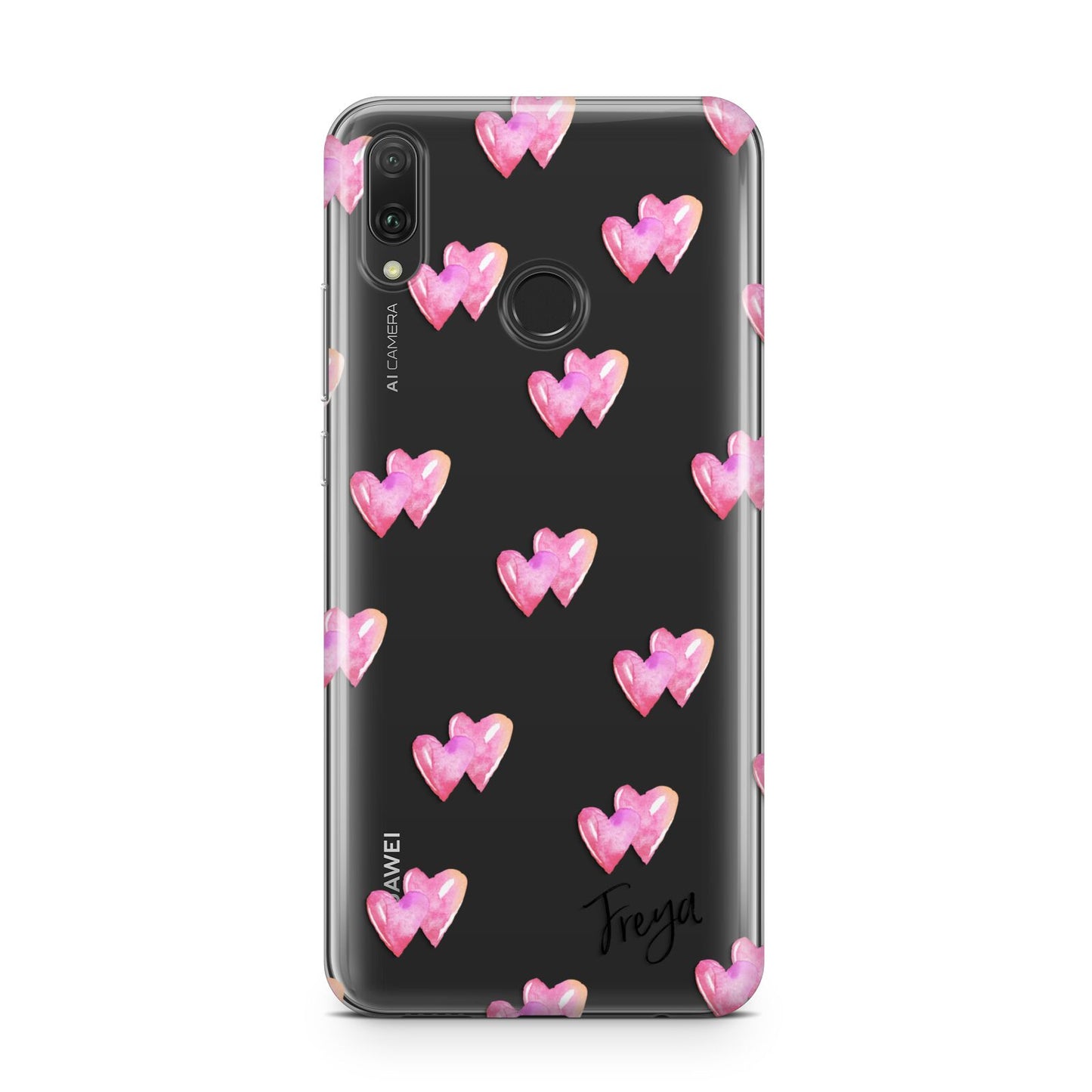 Personalised Pink Hearts Huawei Y9 2019