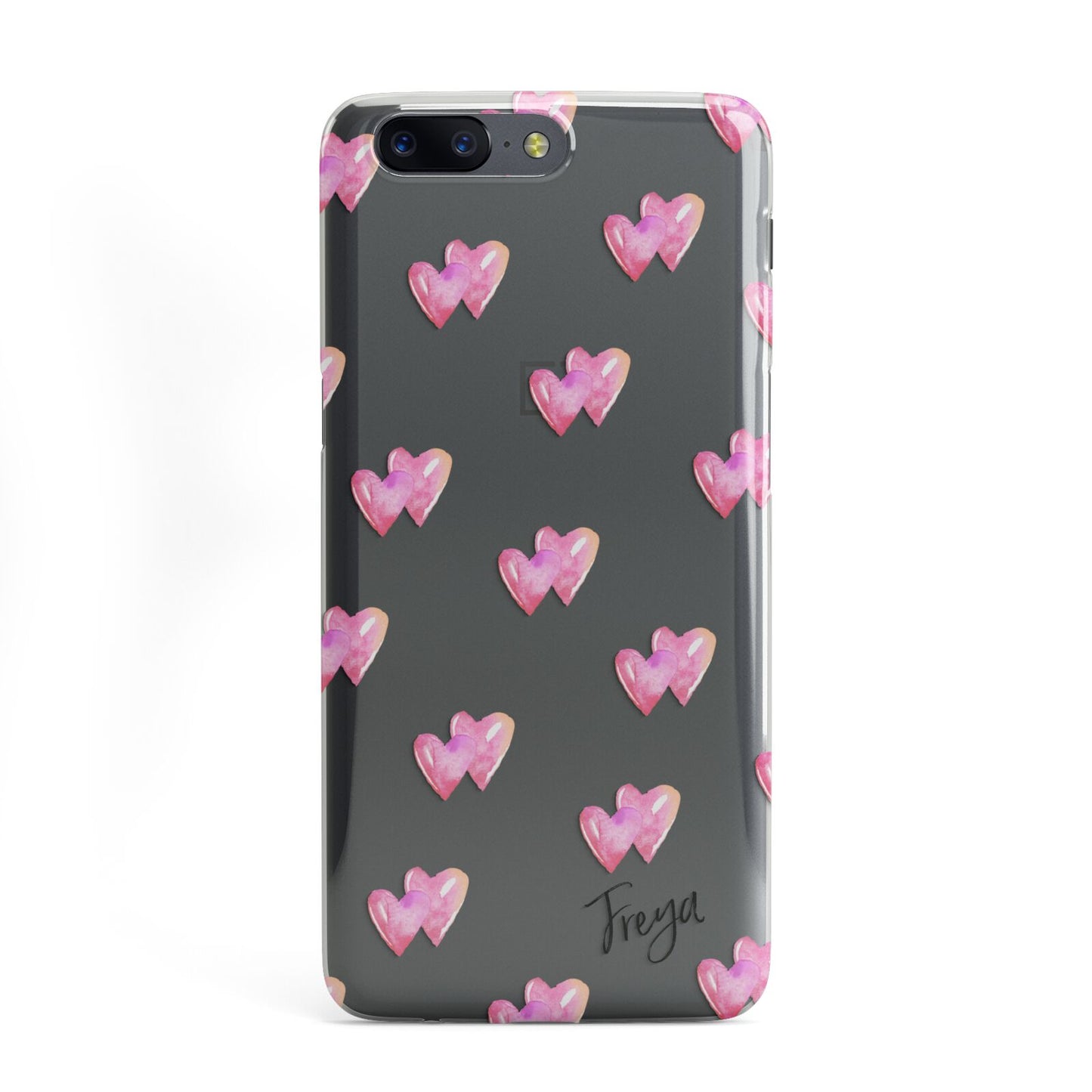 Personalised Pink Hearts OnePlus Case