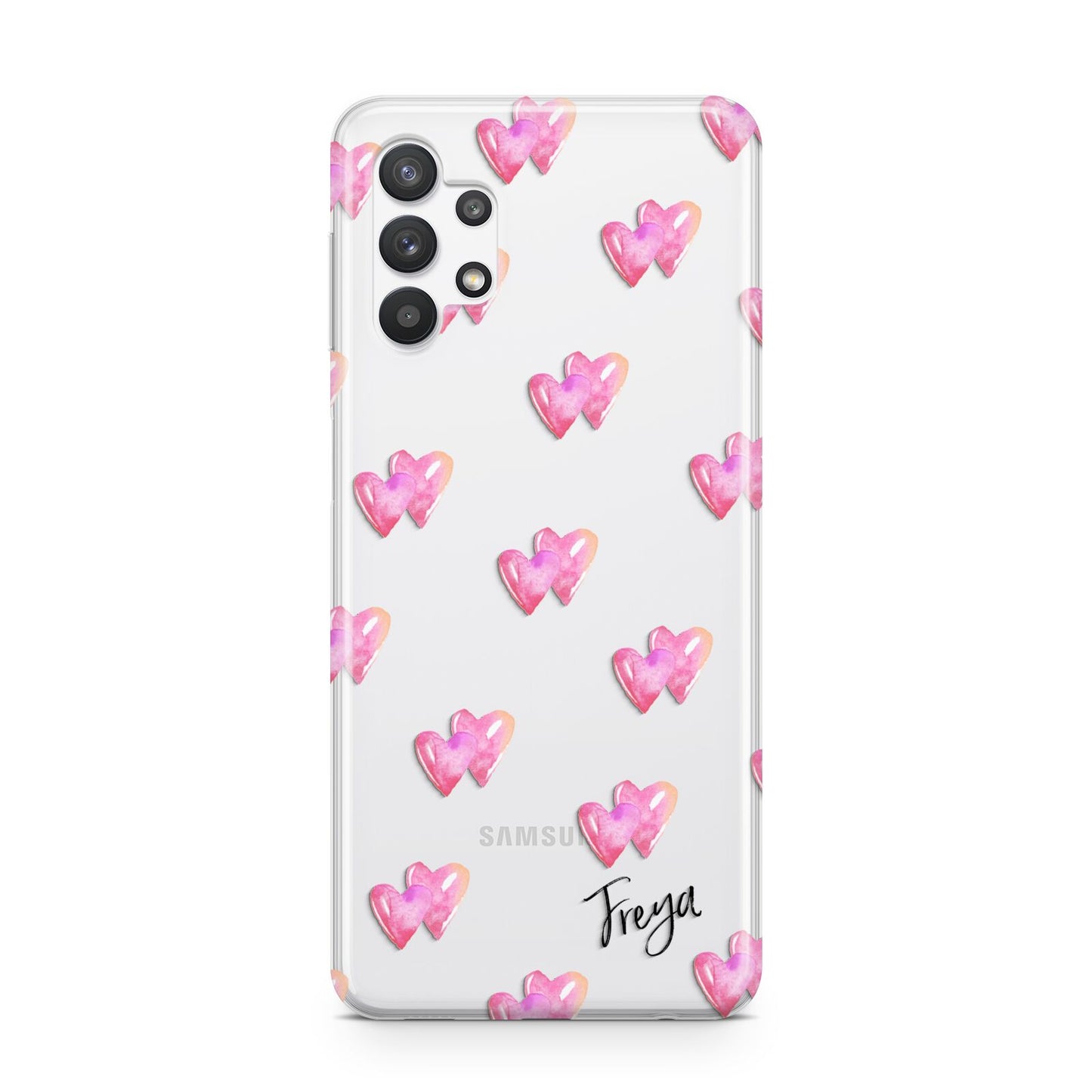 Personalised Pink Hearts Samsung A32 5G Case