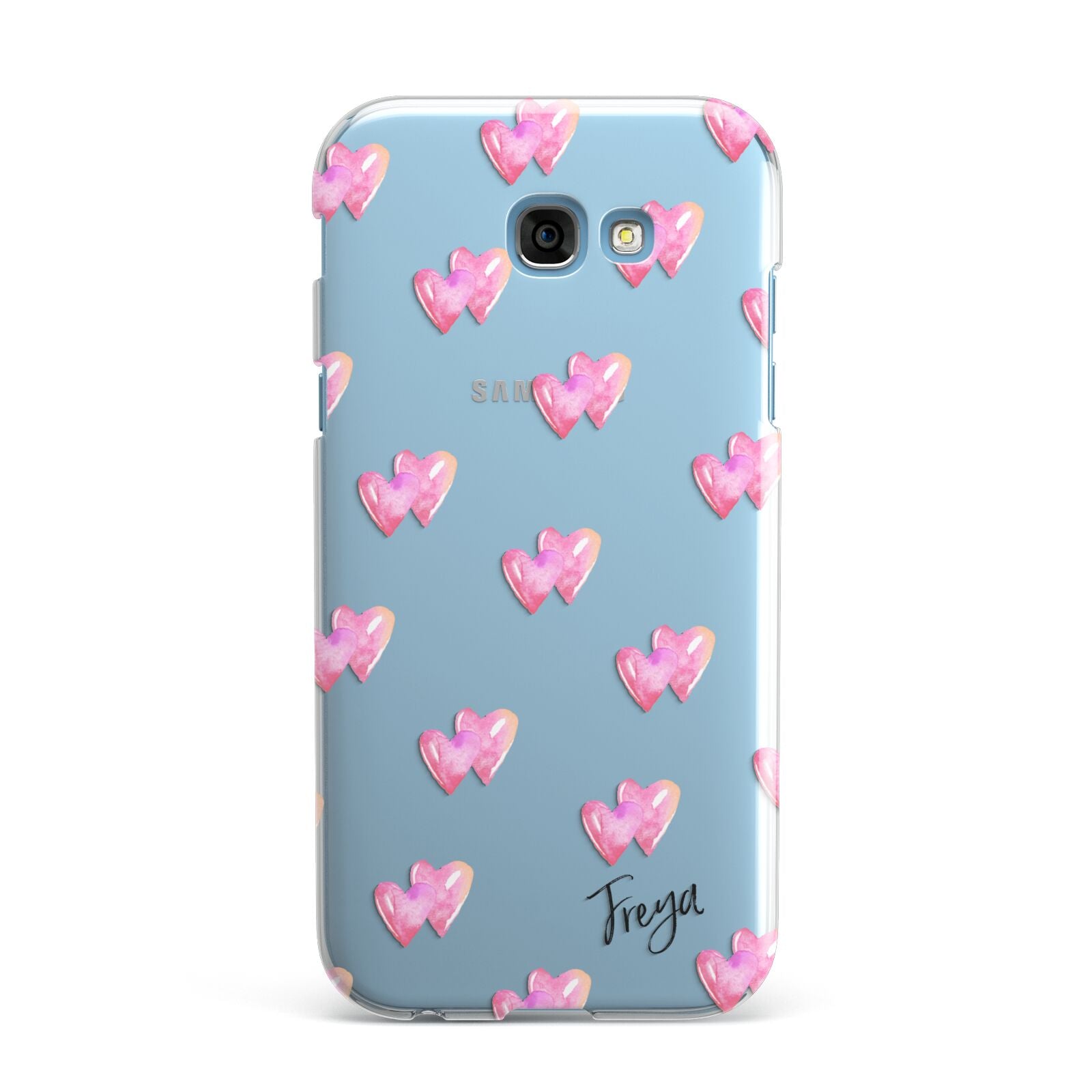 Personalised Pink Hearts Samsung Galaxy A7 2017 Case