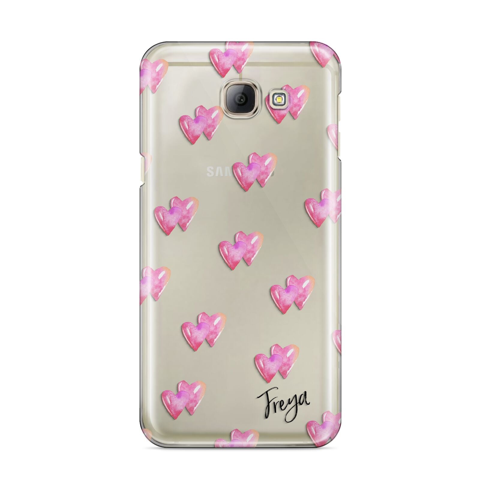 Personalised Pink Hearts Samsung Galaxy A8 2016 Case