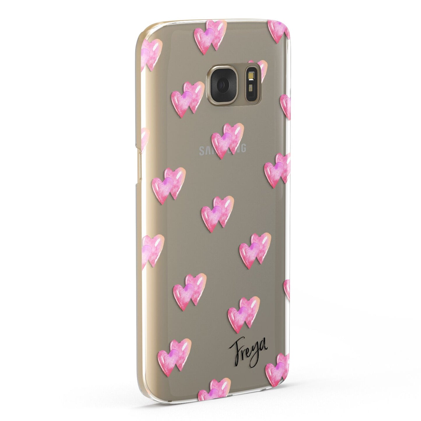 Personalised Pink Hearts Samsung Galaxy Case Fourty Five Degrees