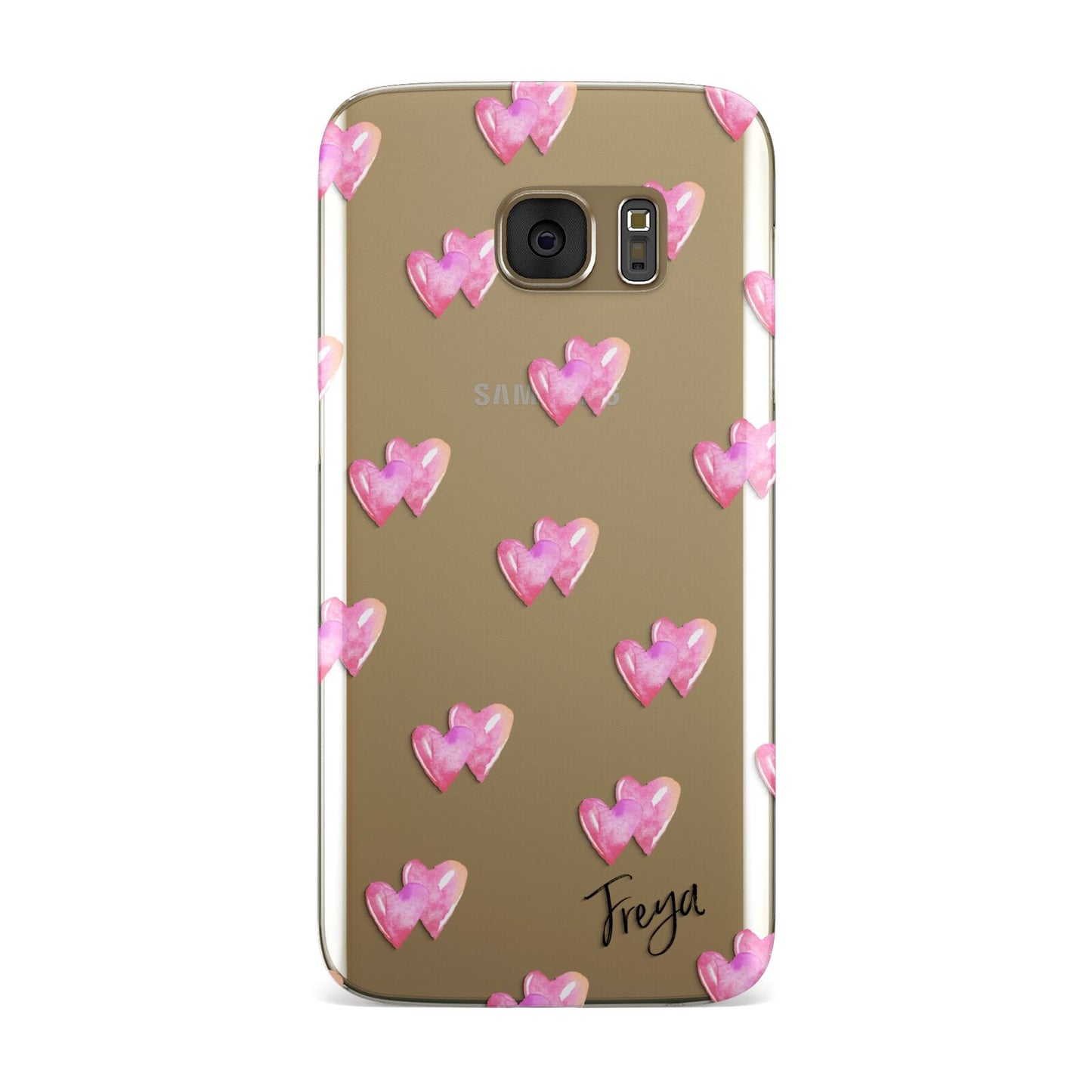 Personalised Pink Hearts Samsung Galaxy Case