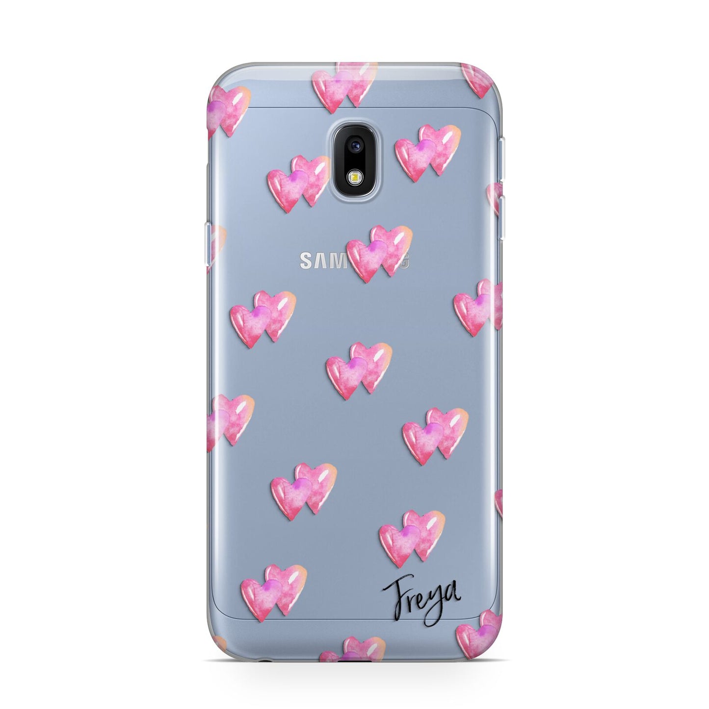 Personalised Pink Hearts Samsung Galaxy J3 2017 Case