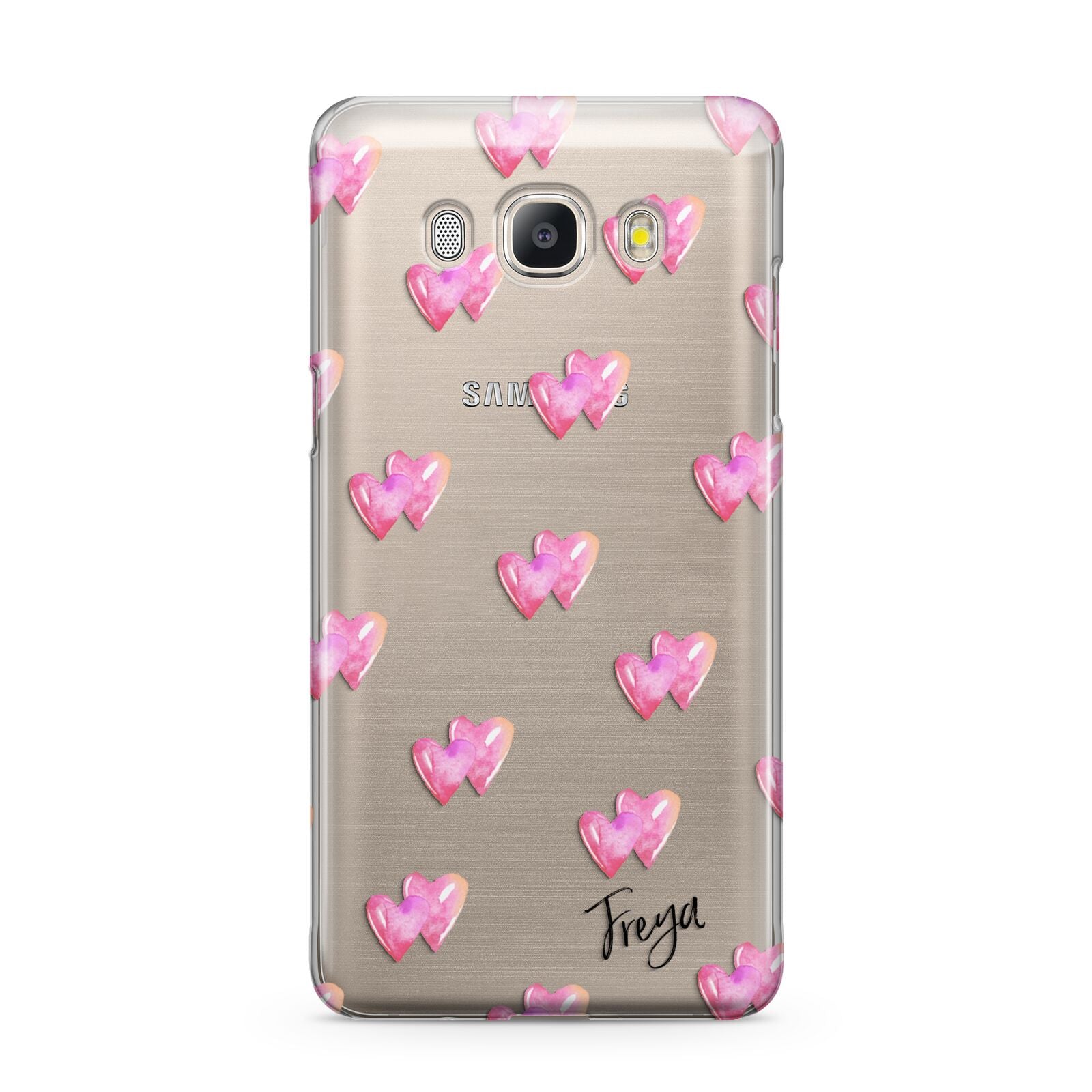 Personalised Pink Hearts Samsung Galaxy J5 2016 Case