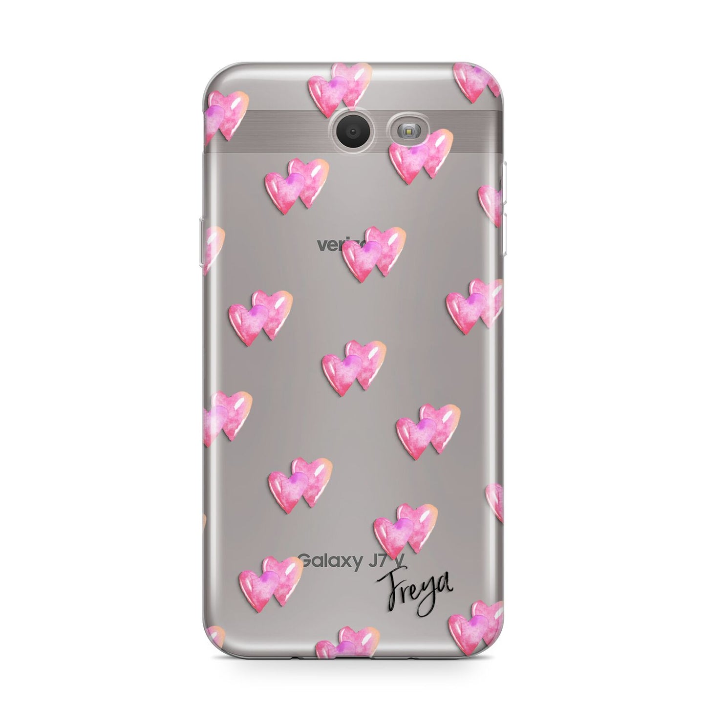 Personalised Pink Hearts Samsung Galaxy J7 2017 Case