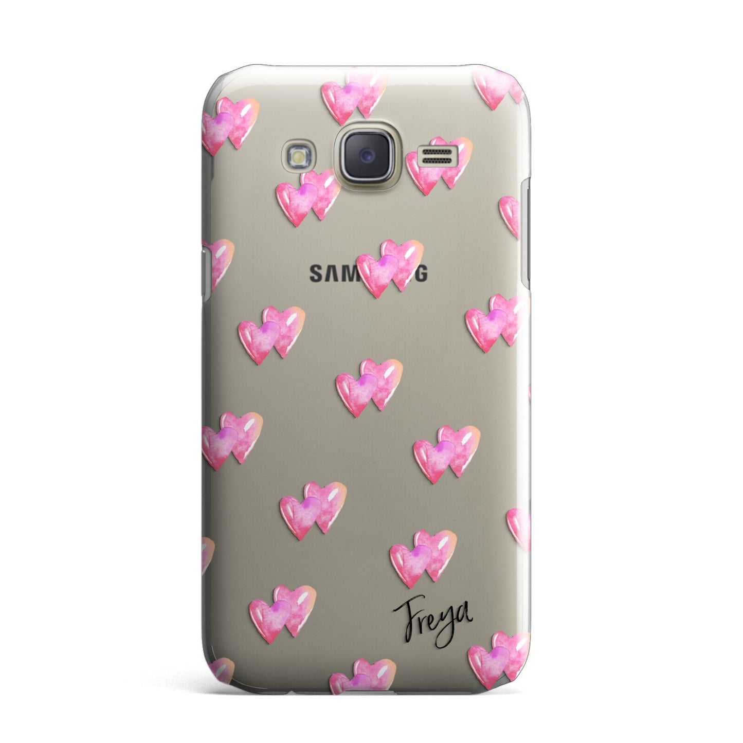 Personalised Pink Hearts Samsung Galaxy J7 Case