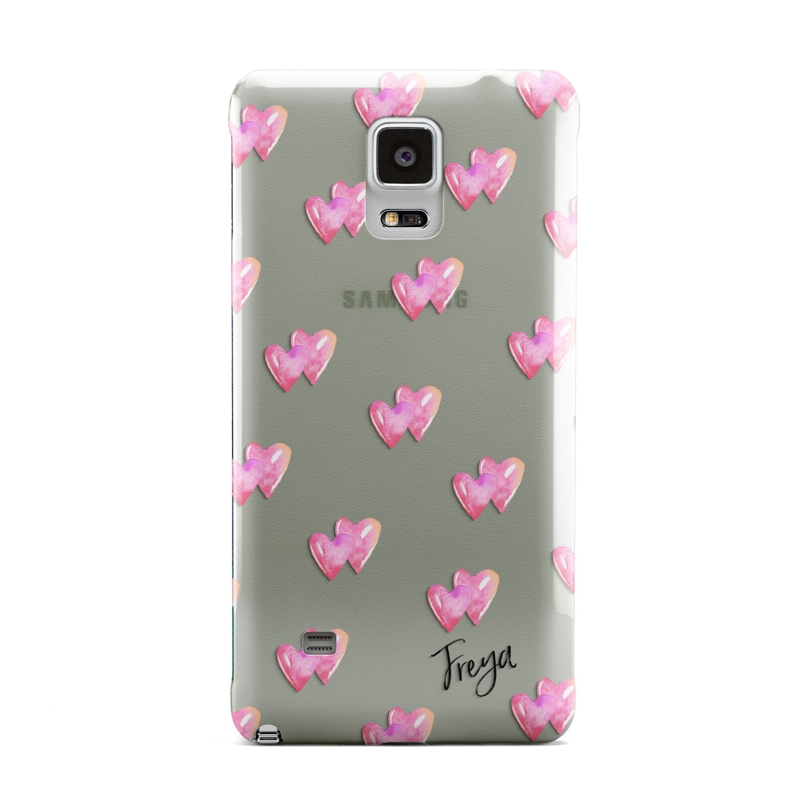 Personalised Pink Hearts Samsung Galaxy Note 4 Case