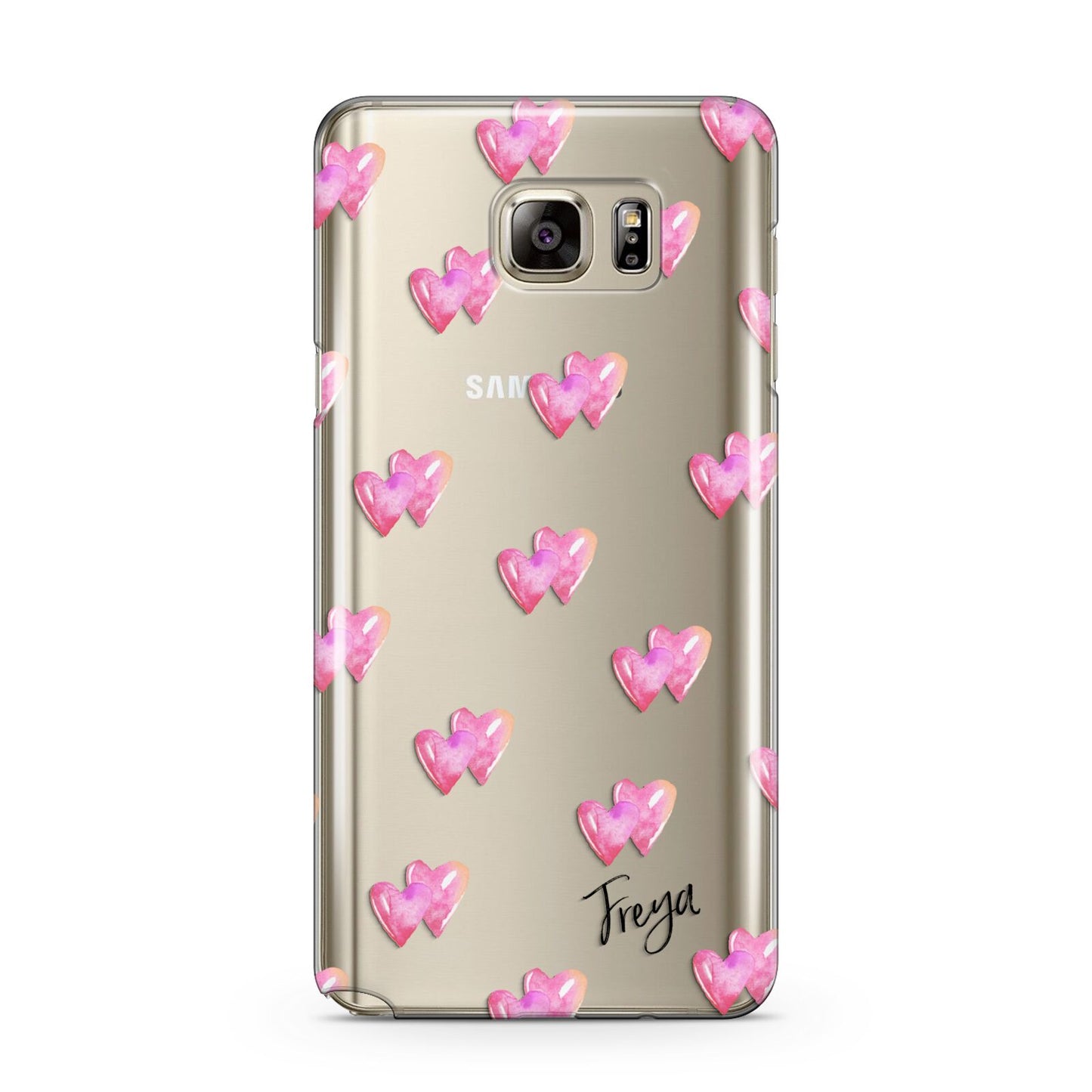 Personalised Pink Hearts Samsung Galaxy Note 5 Case