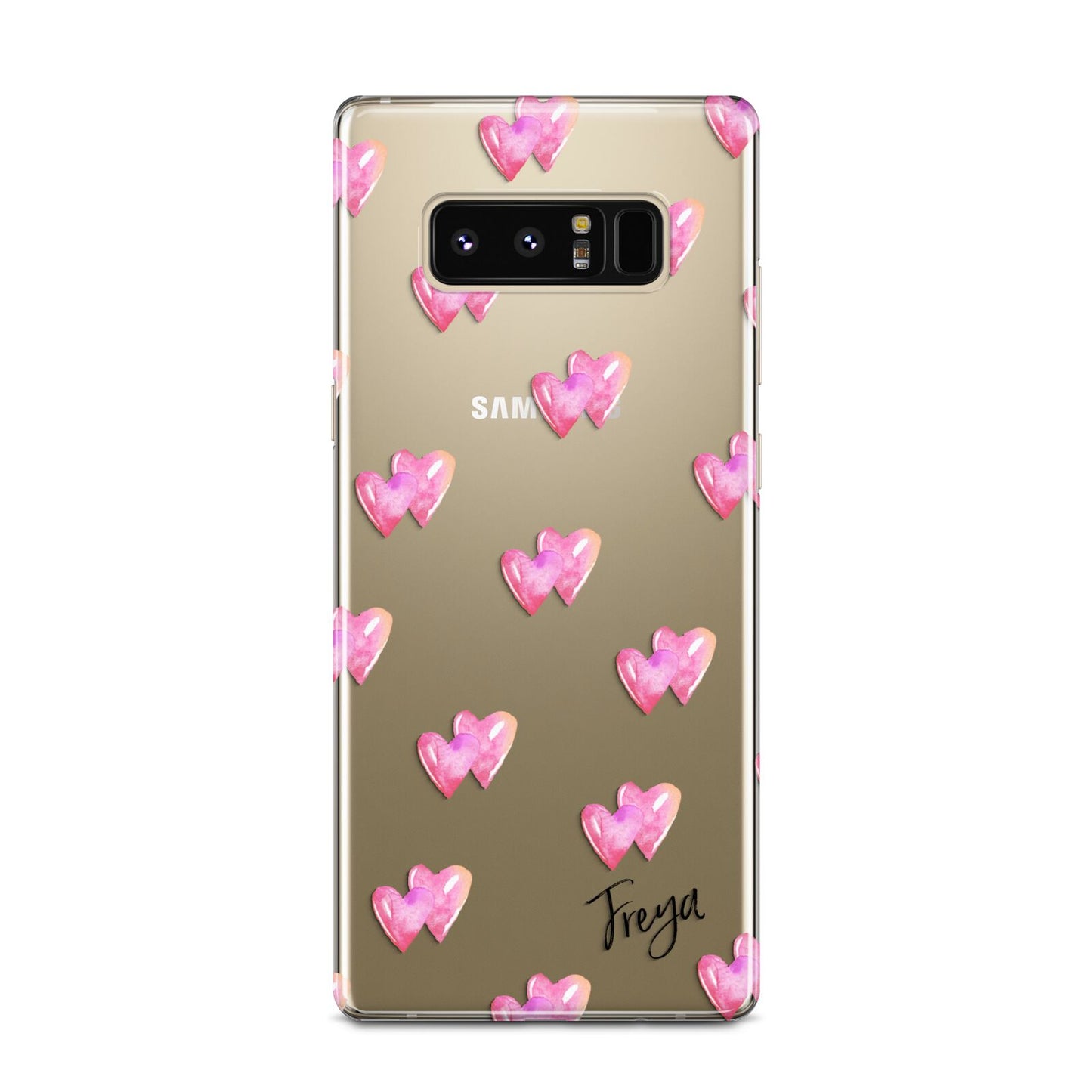 Personalised Pink Hearts Samsung Galaxy Note 8 Case