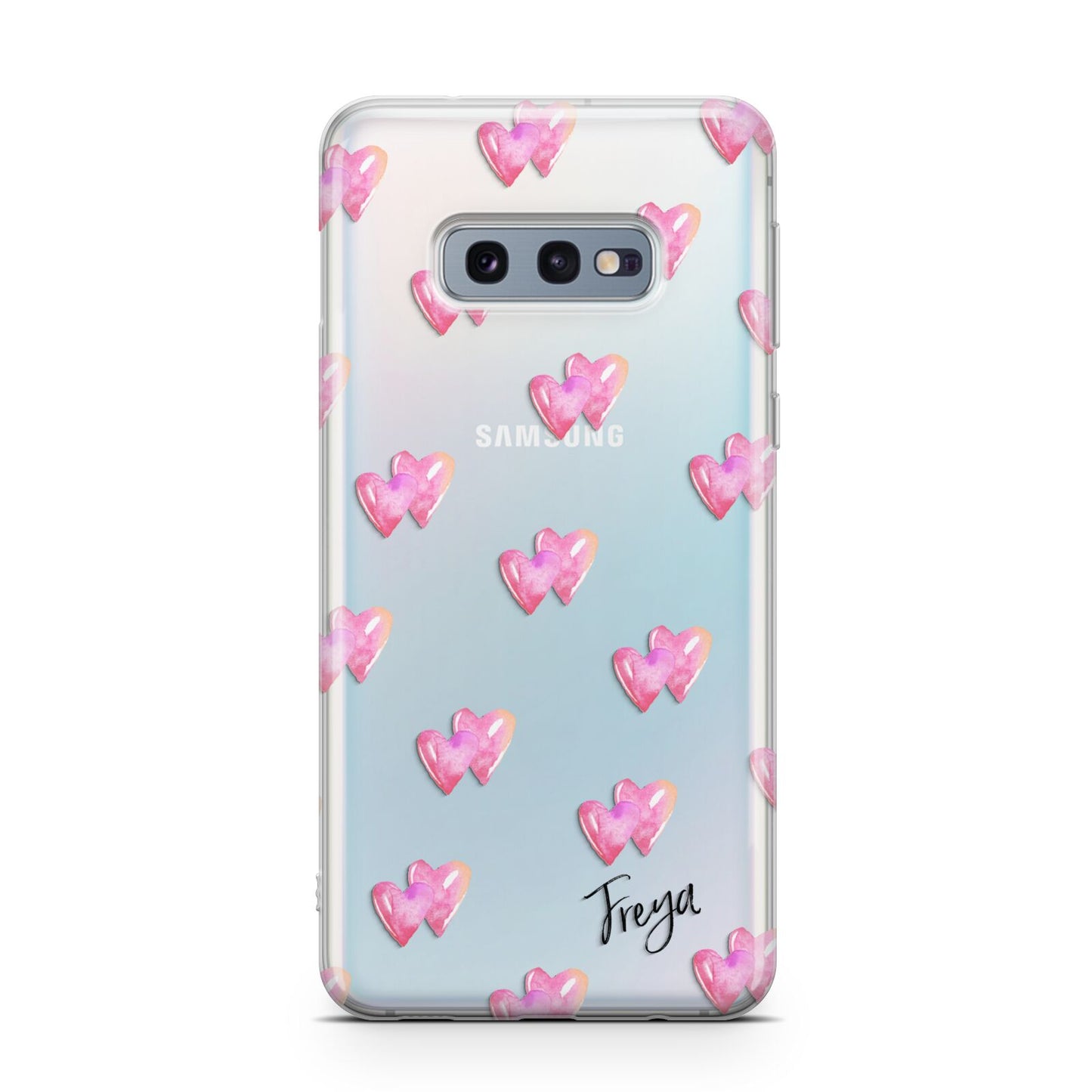 Personalised Pink Hearts Samsung Galaxy S10E Case