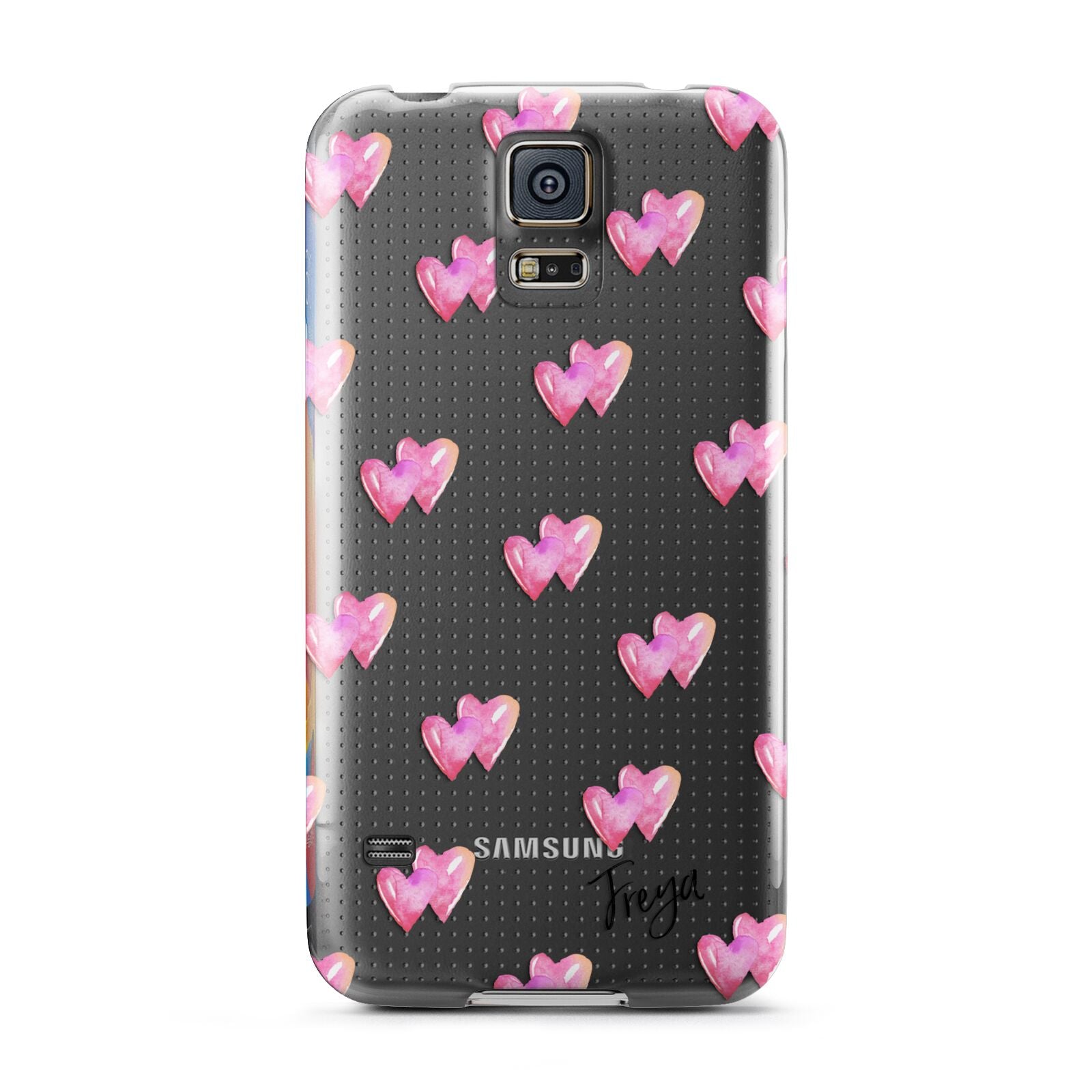 Personalised Pink Hearts Samsung Galaxy S5 Case