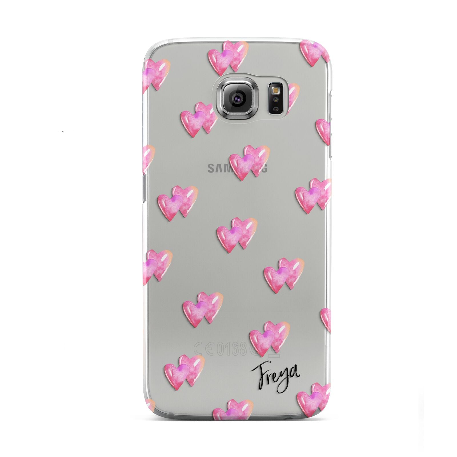 Personalised Pink Hearts Samsung Galaxy S6 Case