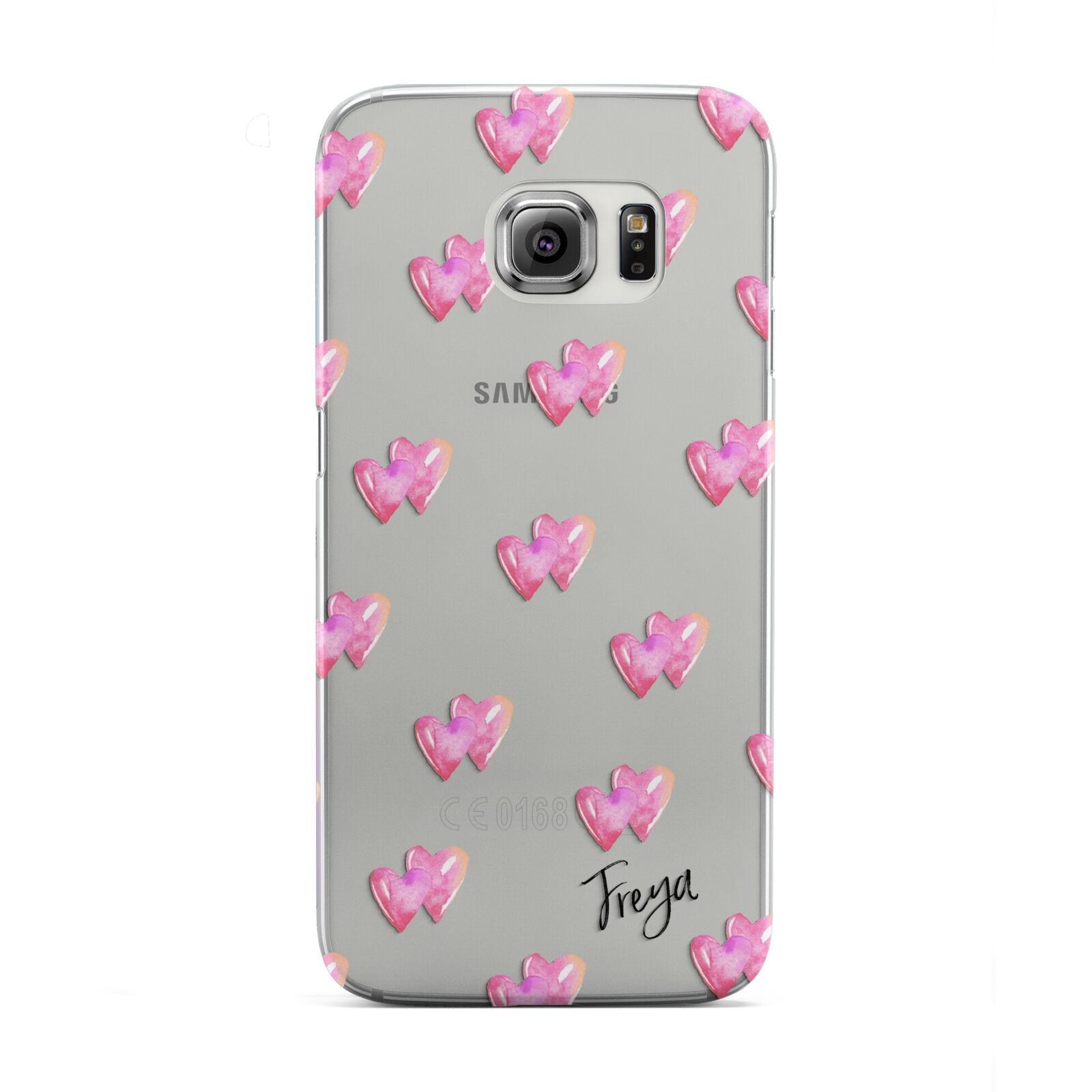 Personalised Pink Hearts Samsung Galaxy S6 Edge Case