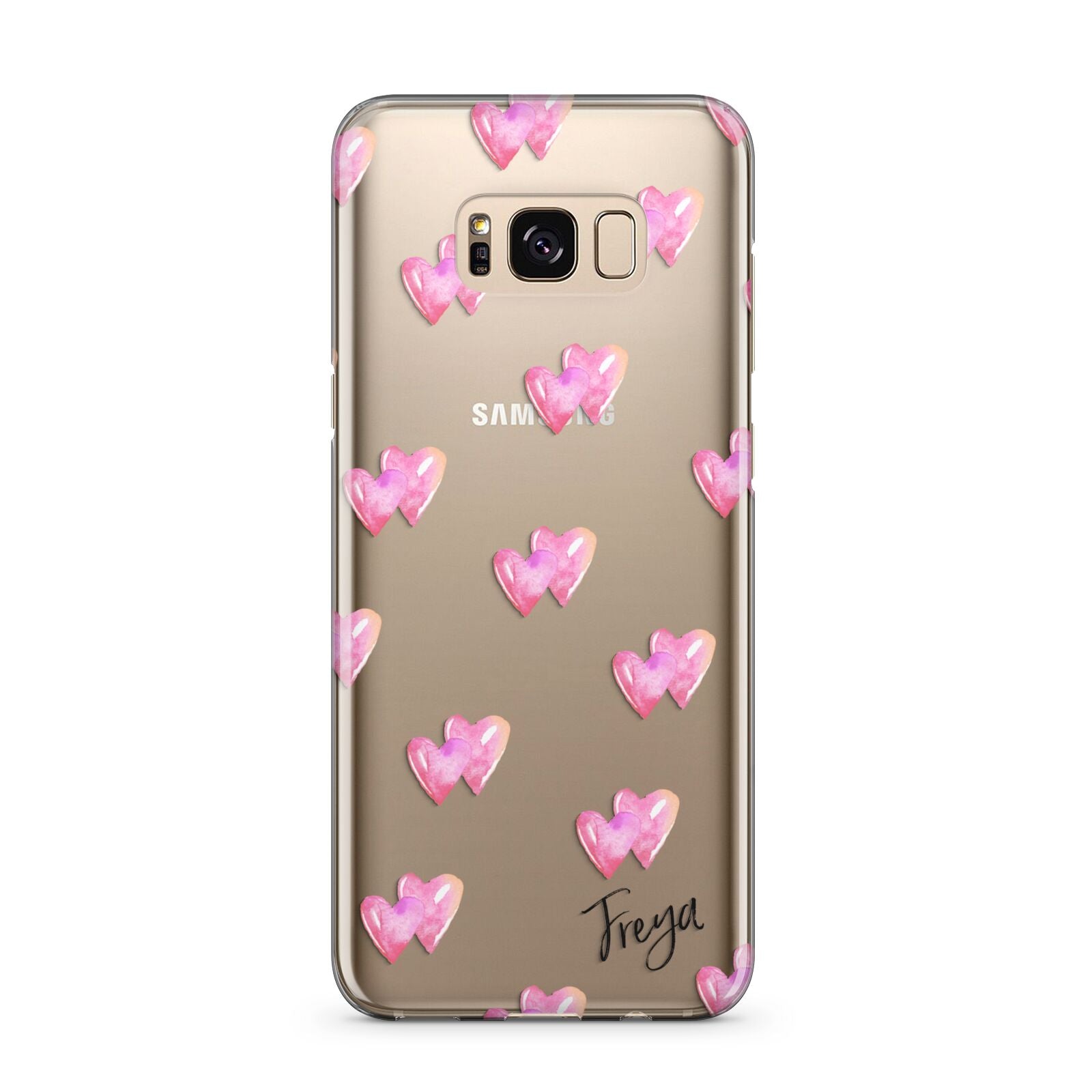 Personalised Pink Hearts Samsung Galaxy S8 Plus Case