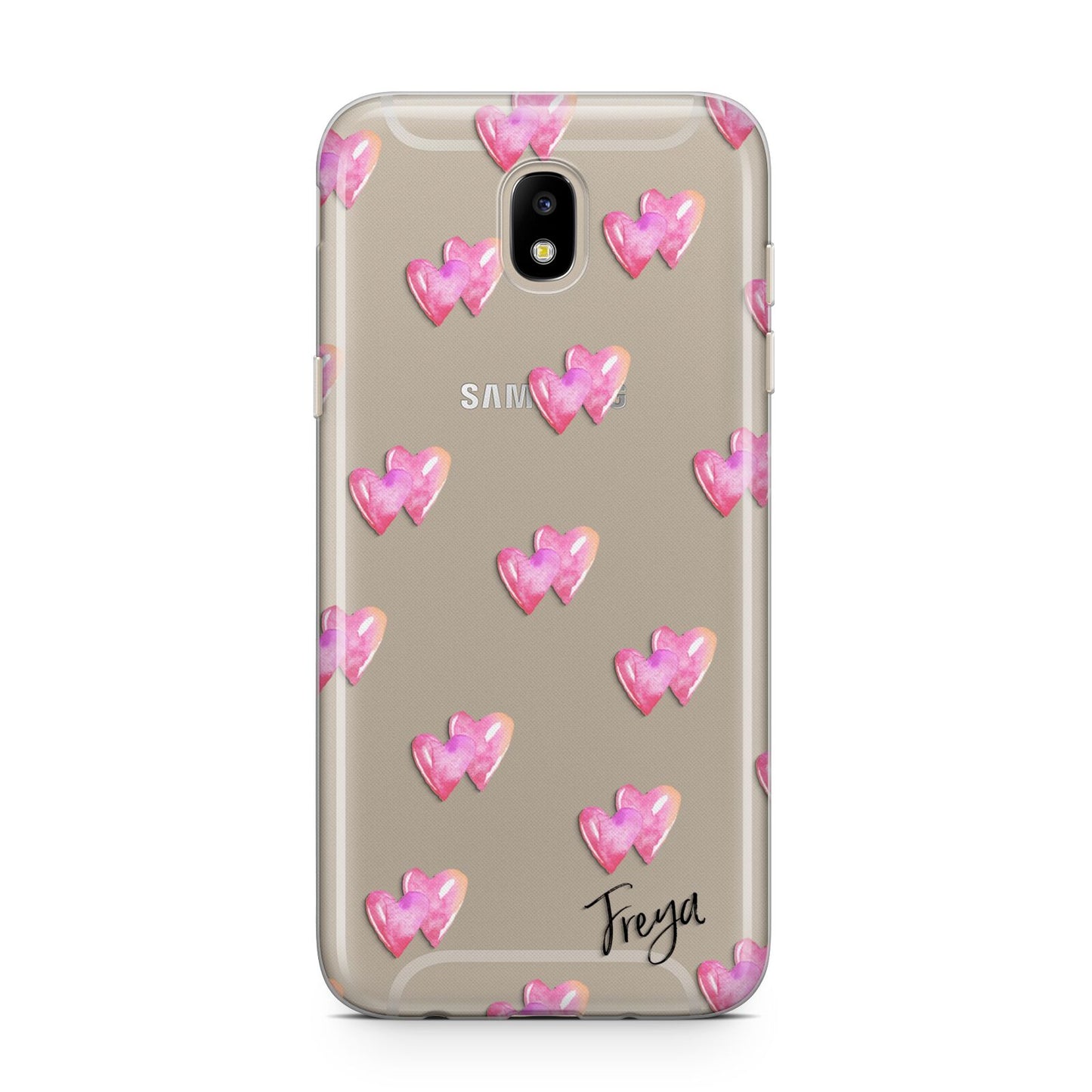 Personalised Pink Hearts Samsung J5 2017 Case