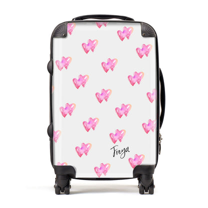 Personalised Pink Hearts Suitcase