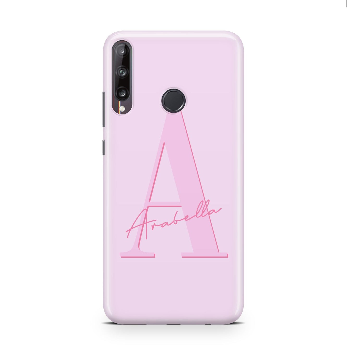 Personalised Pink Initial Huawei P40 Lite E Phone Case